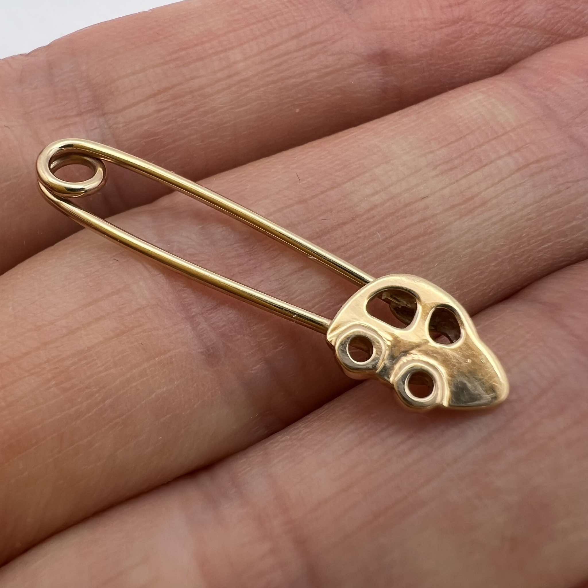 Vintage Fine Vintage Rose Gold 585 14K Safety Pin Brooch Needle 0.9g Size ONE SIZE - 4 Thumbnail