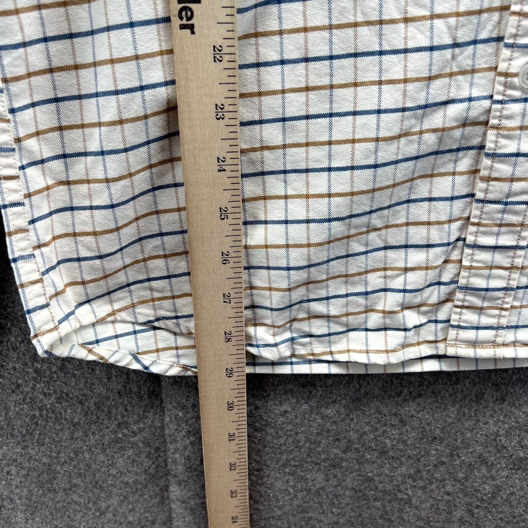 J.Crew VINTAGE J.CREW Shirt Men Medium Beige Flex Oxford Button Down Check Cotton Pocket Tan Size US M / EU 48-50 / 2 - 3 Thumbnail
