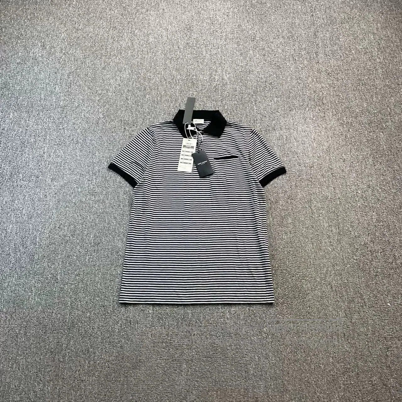 Saint Laurent Paris Saint Laurent Striped Polo Shirt Size XS. Size US S / EU 44-46 / 1 - 1 Thumbnail