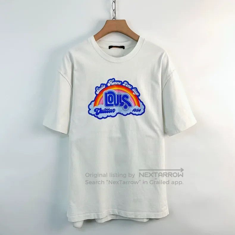 Louis Vuitton Louis Vuitton White Rainbow Letter Short Sleeve Size US XL / EU 56 / 4 - 1 Thumbnail