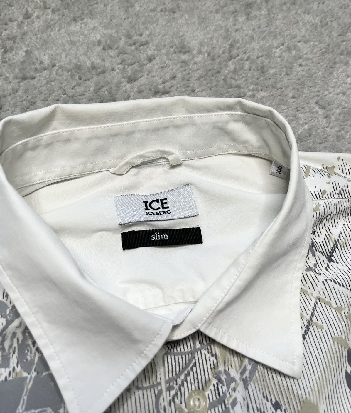 Iceberg Vintage White Button Shirt Print Fullprint Iceberg Size US L / EU 52-54 / 3 - 4 Thumbnail