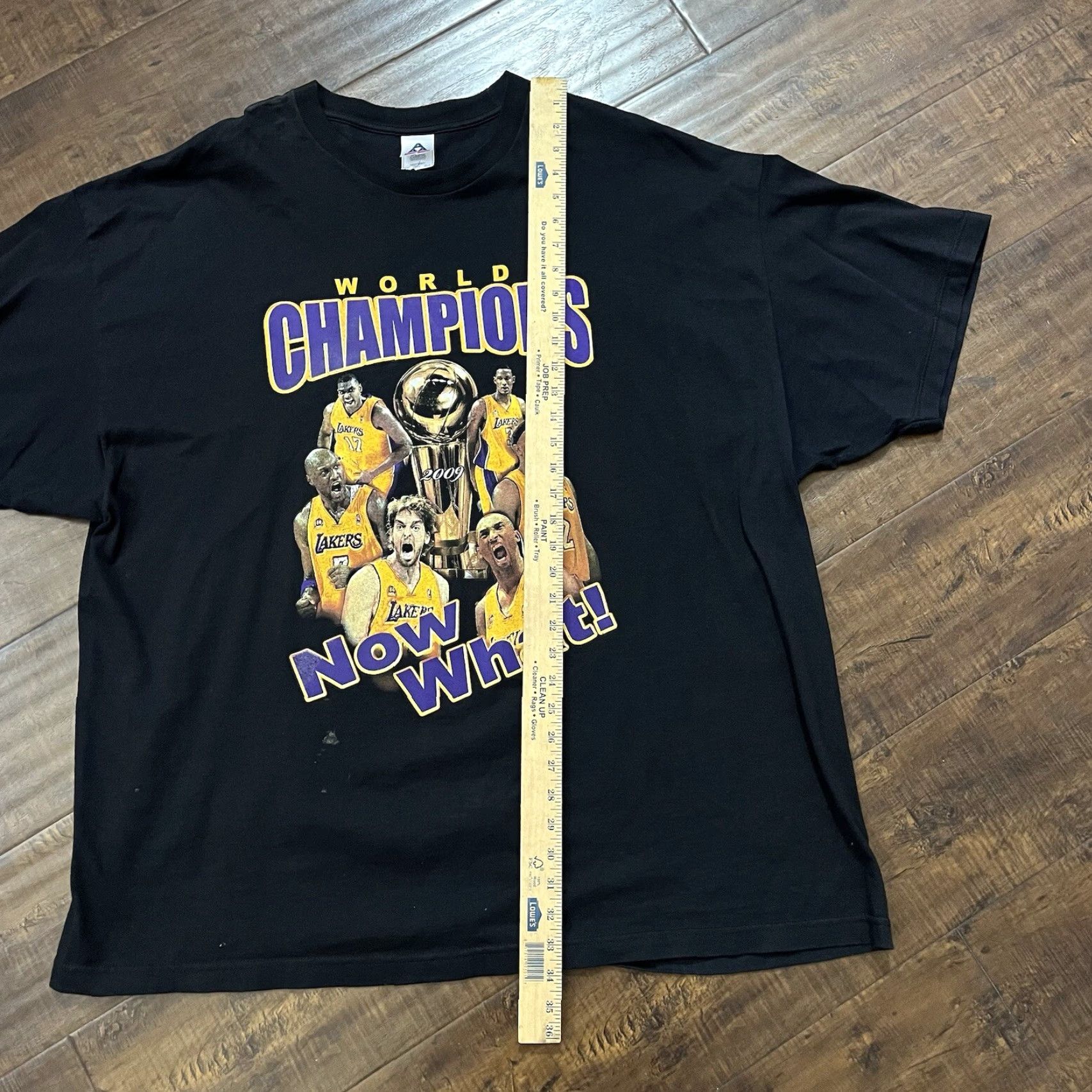 NBA VINTAGE Kobe Bryant Pau Gasol LA Lakers 2009 NBA Finals Champions Shirt 3XL Black Cotton Crew Neck Short Sleeve Men T-Shirt VTG Size US XXL / EU 58 / 5 - 4 Thumbnail