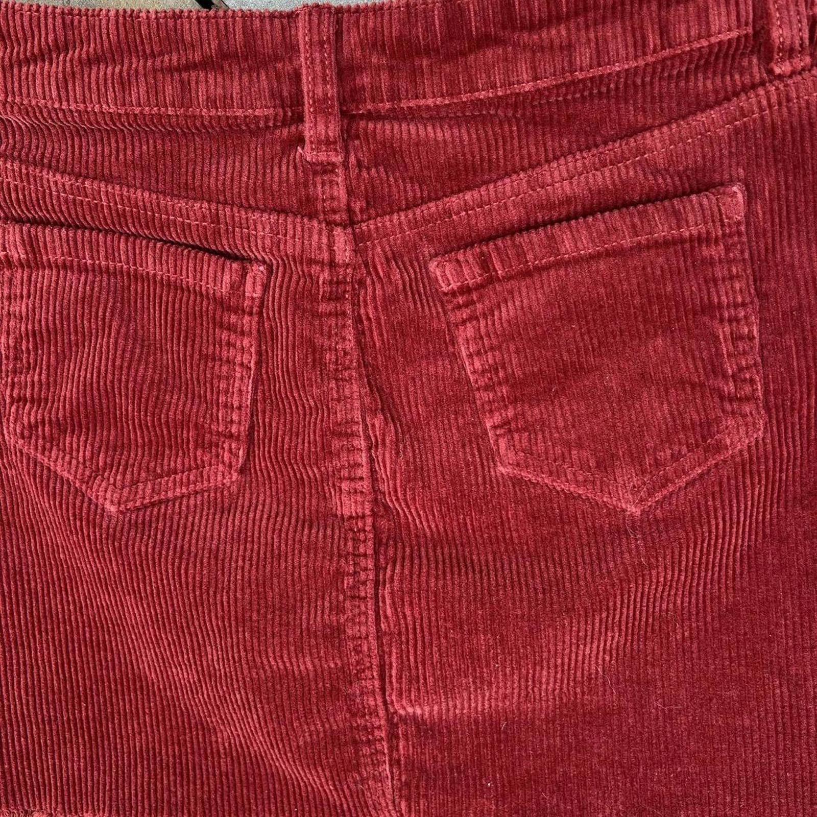 Other Y2K Burgundy Wide Wale Corduroy Mini Skirt Size 32" / US 10 / IT 46 - 5 Thumbnail