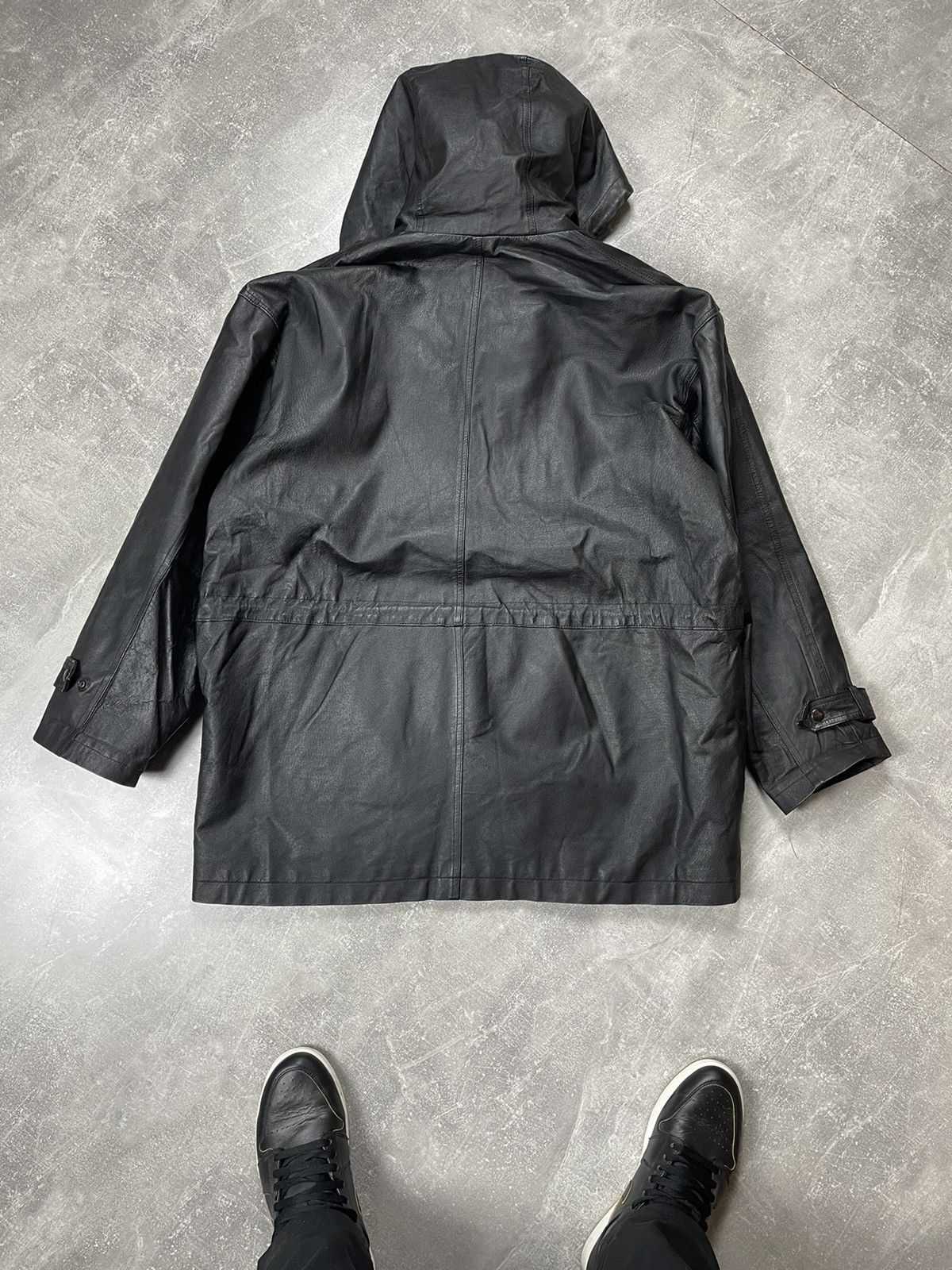 Genuine Leather × Vintage × Wilsons Leather Wilsons Vintage Genuine Leather Black Duffel Coat Jacket Size US XL / EU 56 / 4 - 8 Thumbnail