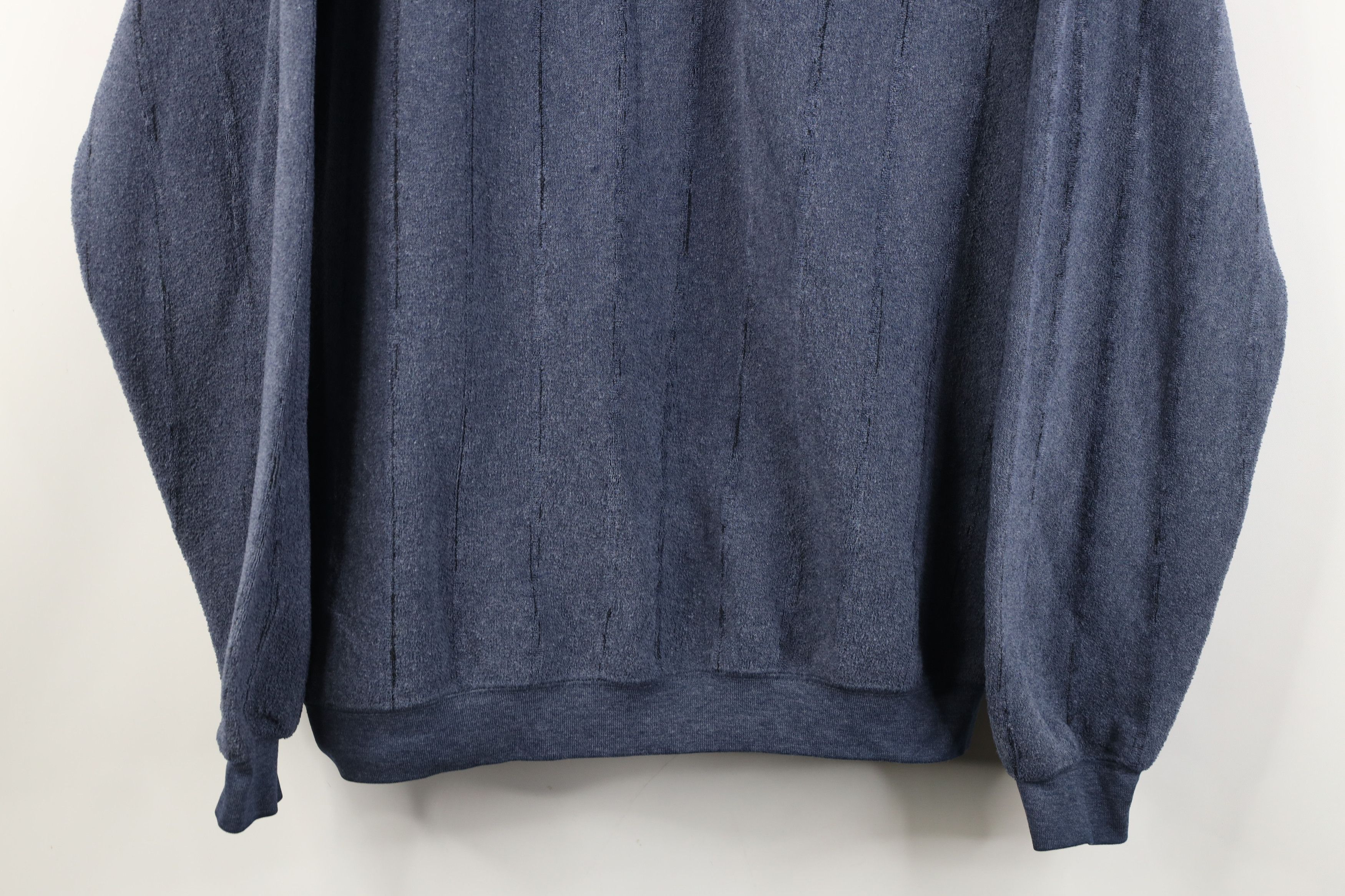 Vintage Vintage 90s Streetwear Fleece Collared Sweatshirt Blue Size US L / EU 52-54 / 3 - 3 Thumbnail