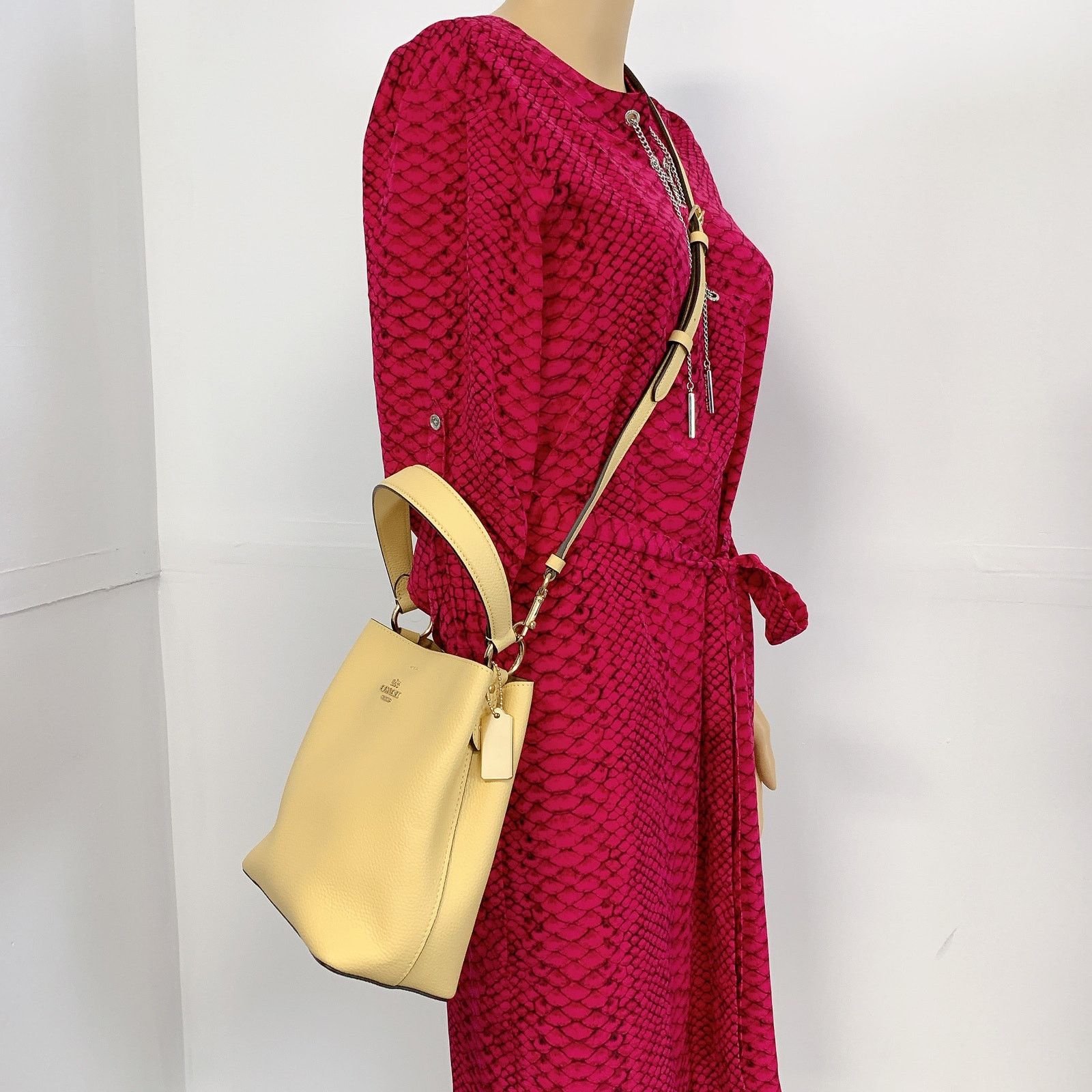 image of Coach 1011 Small Town Bucket Bag In Yellow, Women's