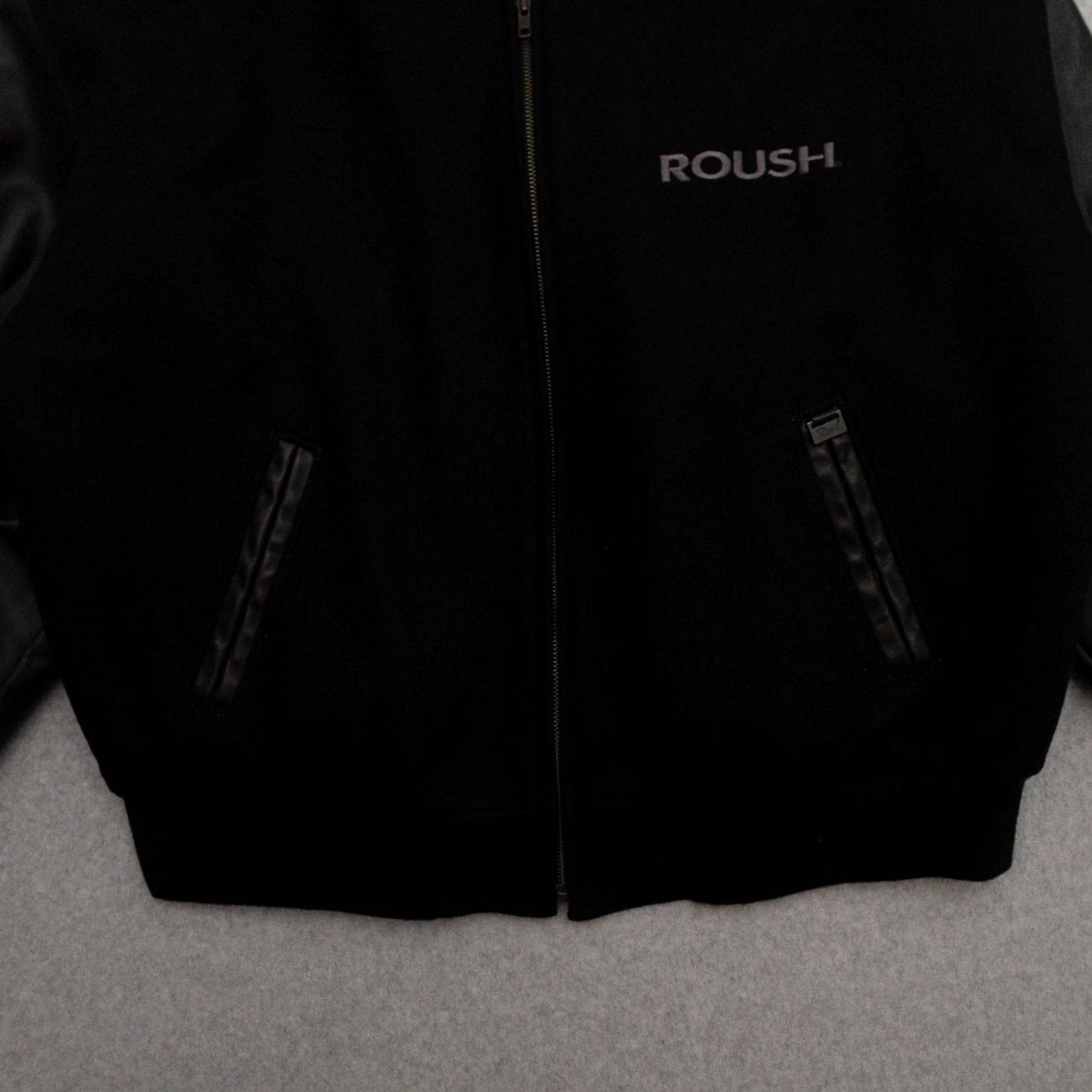 Vintage VINTAGE ROUSH Varsity Leather Sleeve Jacket Adult XL Black Cars Racing 27x27 Size US XL / EU 56 / 4 - 7 Thumbnail