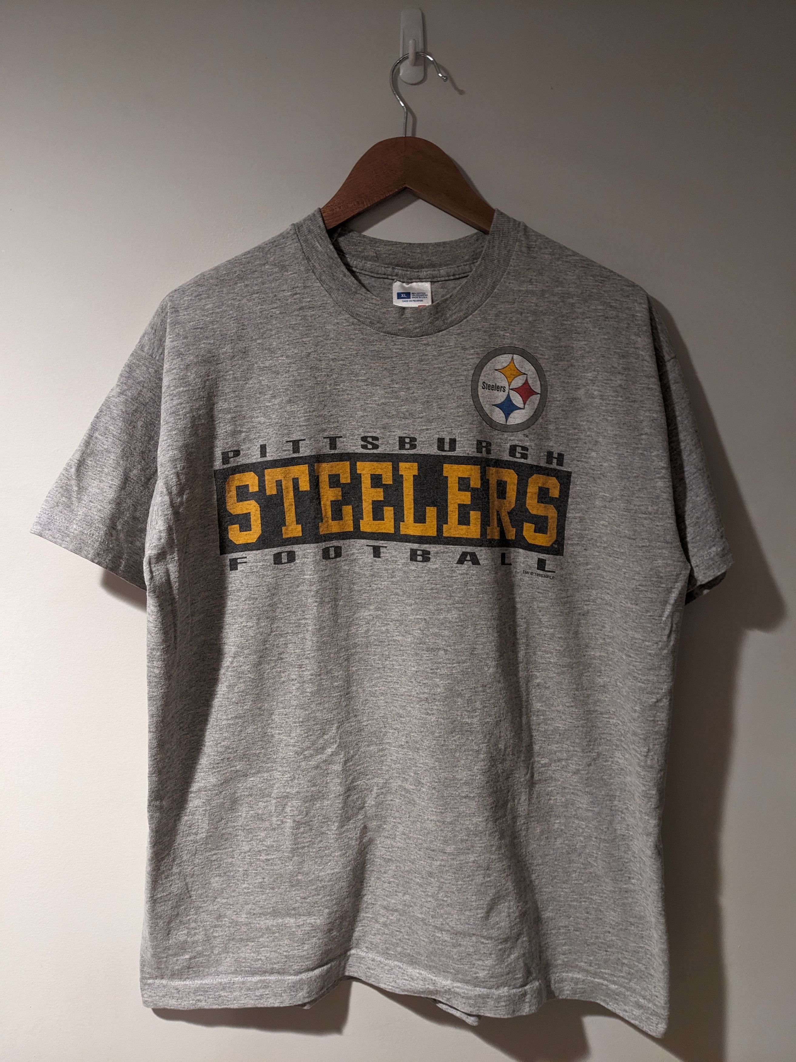 NFL × Vintage Vintage 1995 Pittsburgh Steelers NFL Football T-Shirt Size US XL / EU 56 / 4 - 1 Thumbnail
