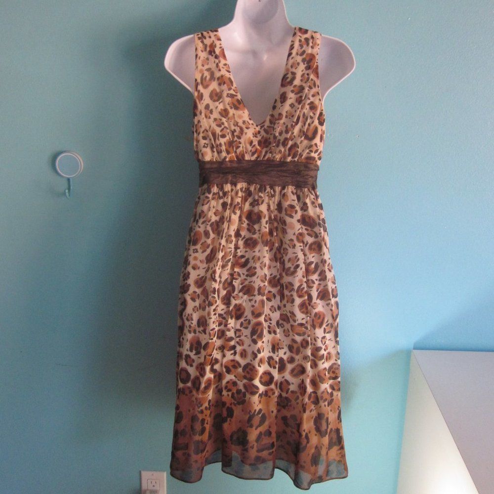 Nicole Miller Nicole Miller Collection Silk Dress Animal Print Deep V-Neck Size M / US 6-8 / IT 42-44 - 4 Thumbnail