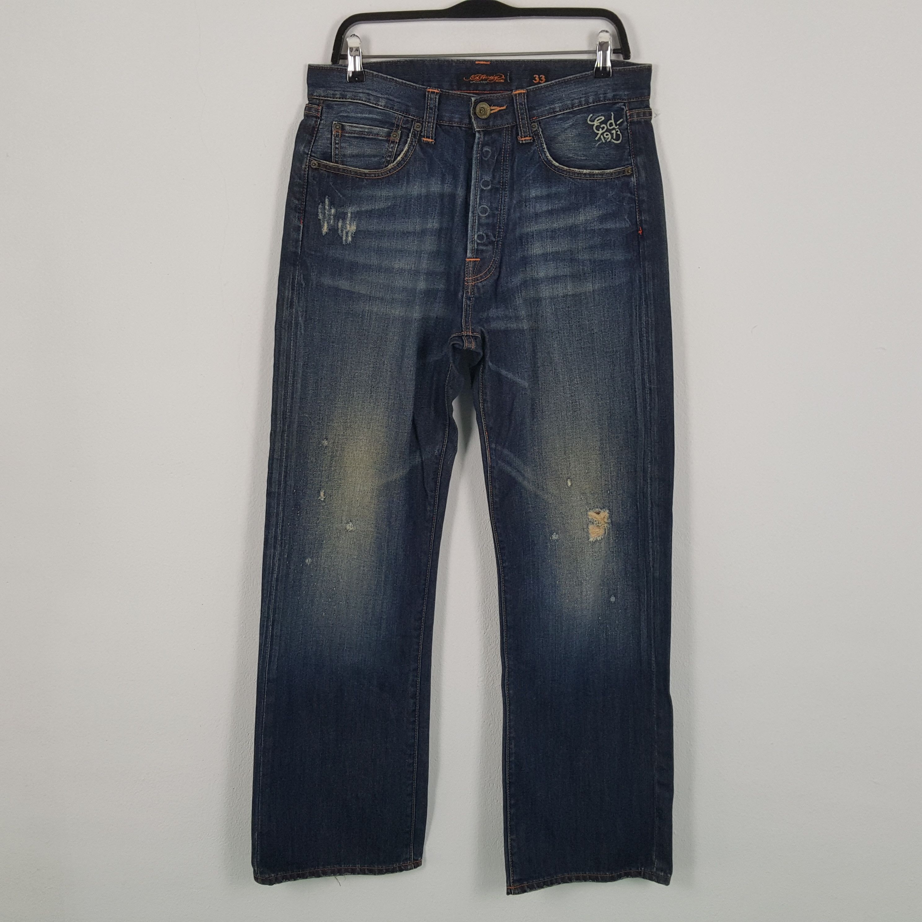 Christian Audigier × Ed Hardy × Vintage ED HARDY Rock Punk Streetwear Style Tiger Design Jeans Size US 31 - 4 Thumbnail