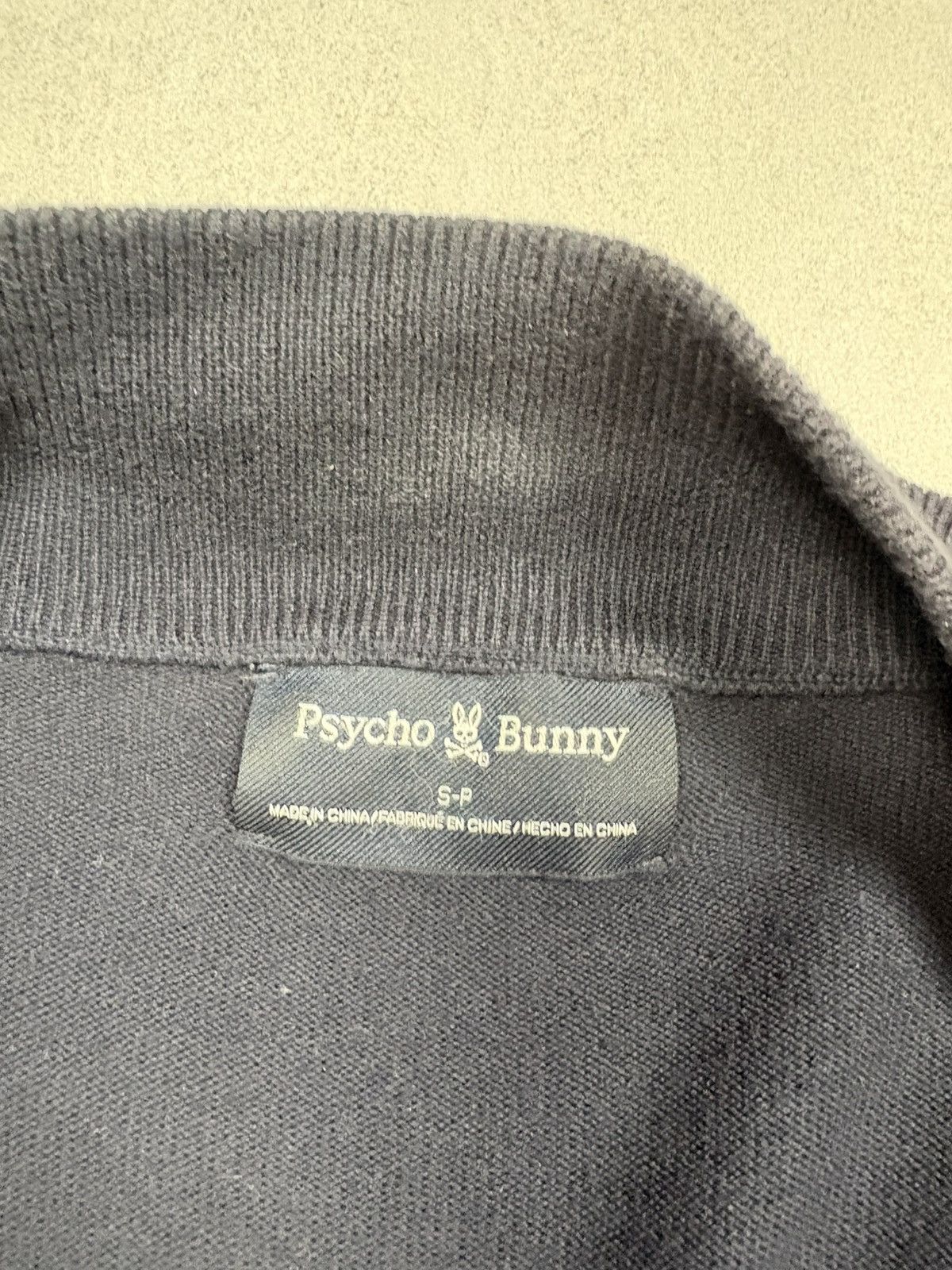 Psycho Bunny Psycho Bunny Navy Zip Up Merino Wool Cotton Knit Jacket M-L Size US L / EU 52-54 / 3 - 9 Thumbnail