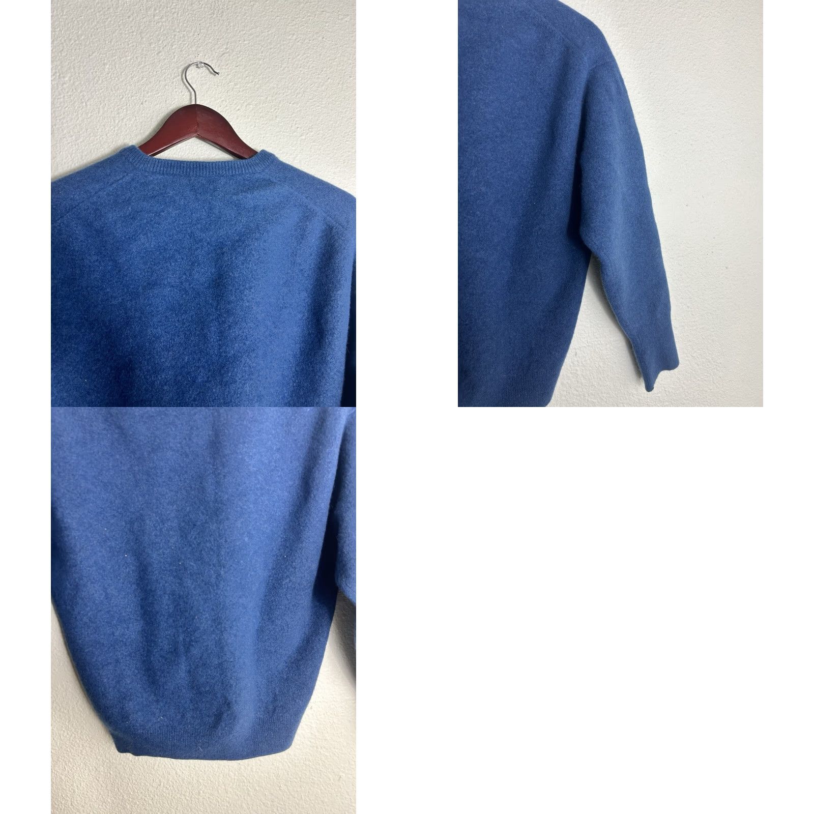 Vintage VINTAGE The Scotch House Mens 46 Blue V Neck 100% Lambswool Sweater Size US XXL / EU 58 / 5 - 9 Thumbnail