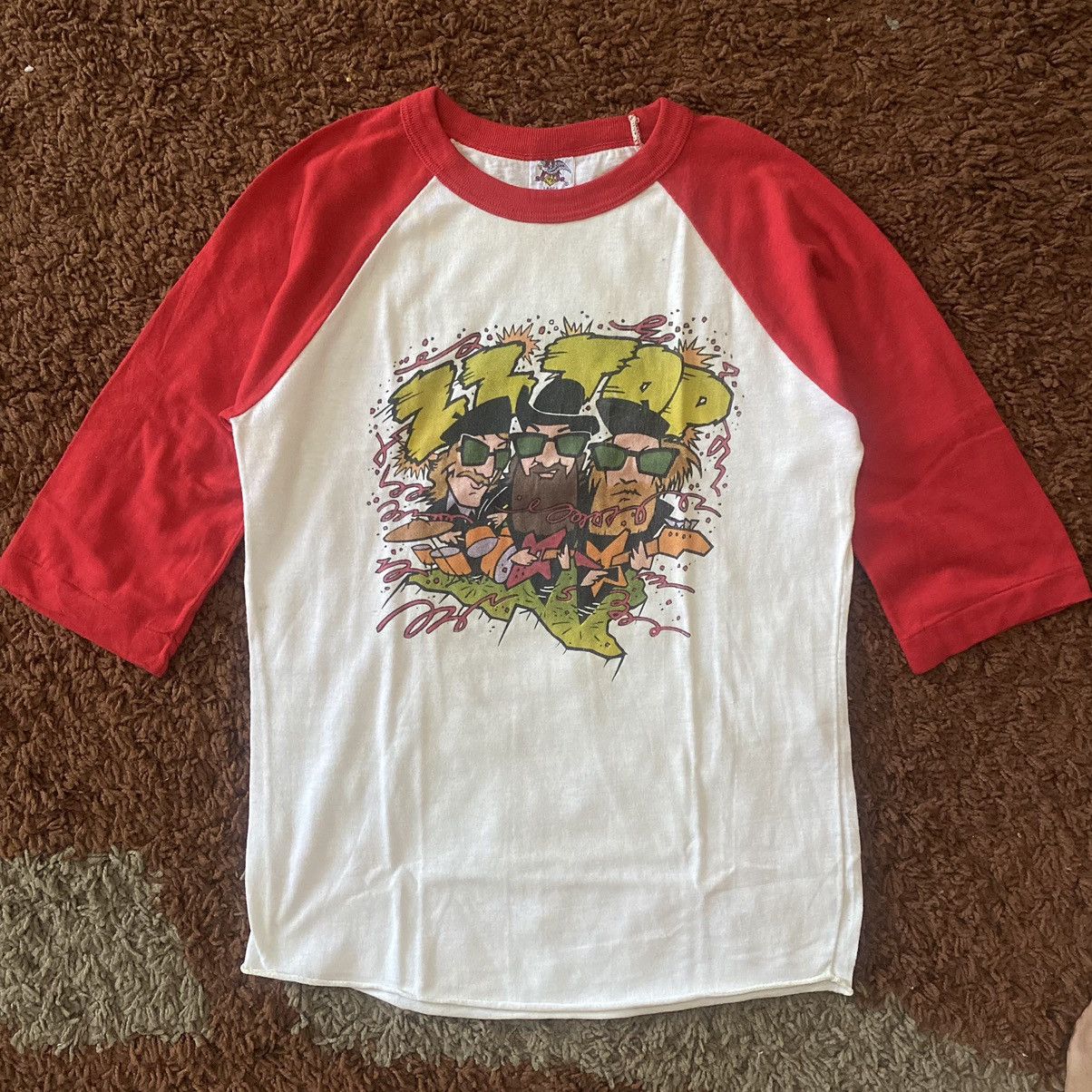 Band Tees × Vintage Vintage 1981 ZZ Top Raglan Band Tshirt Size US L / EU 52-54 / 3 - 1 Thumbnail