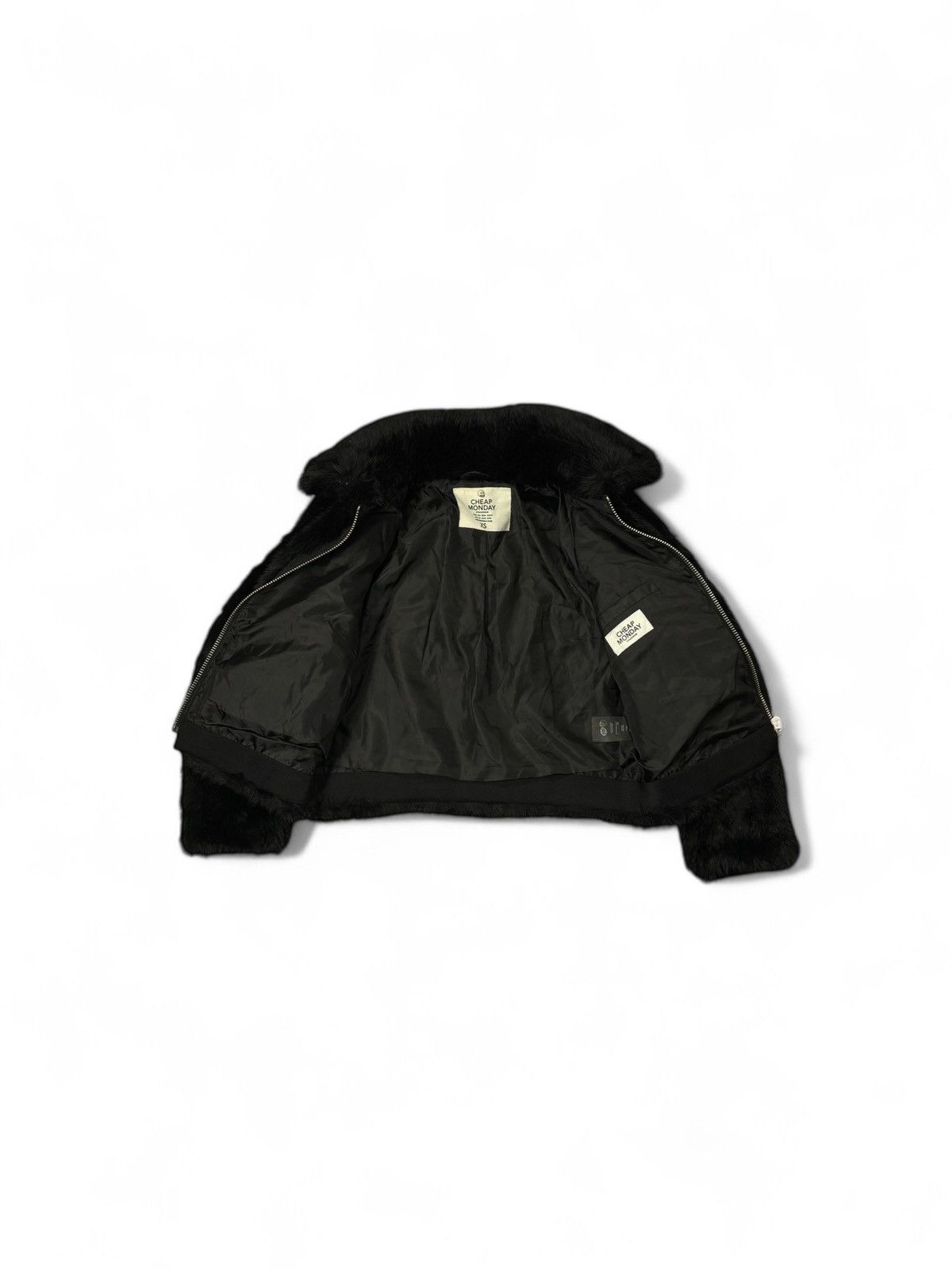 Cheap Monday × Vintage Cheap Monday Faux fur cropped jacket Size XS / US 0-2 / IT 36-38 - 4 Thumbnail