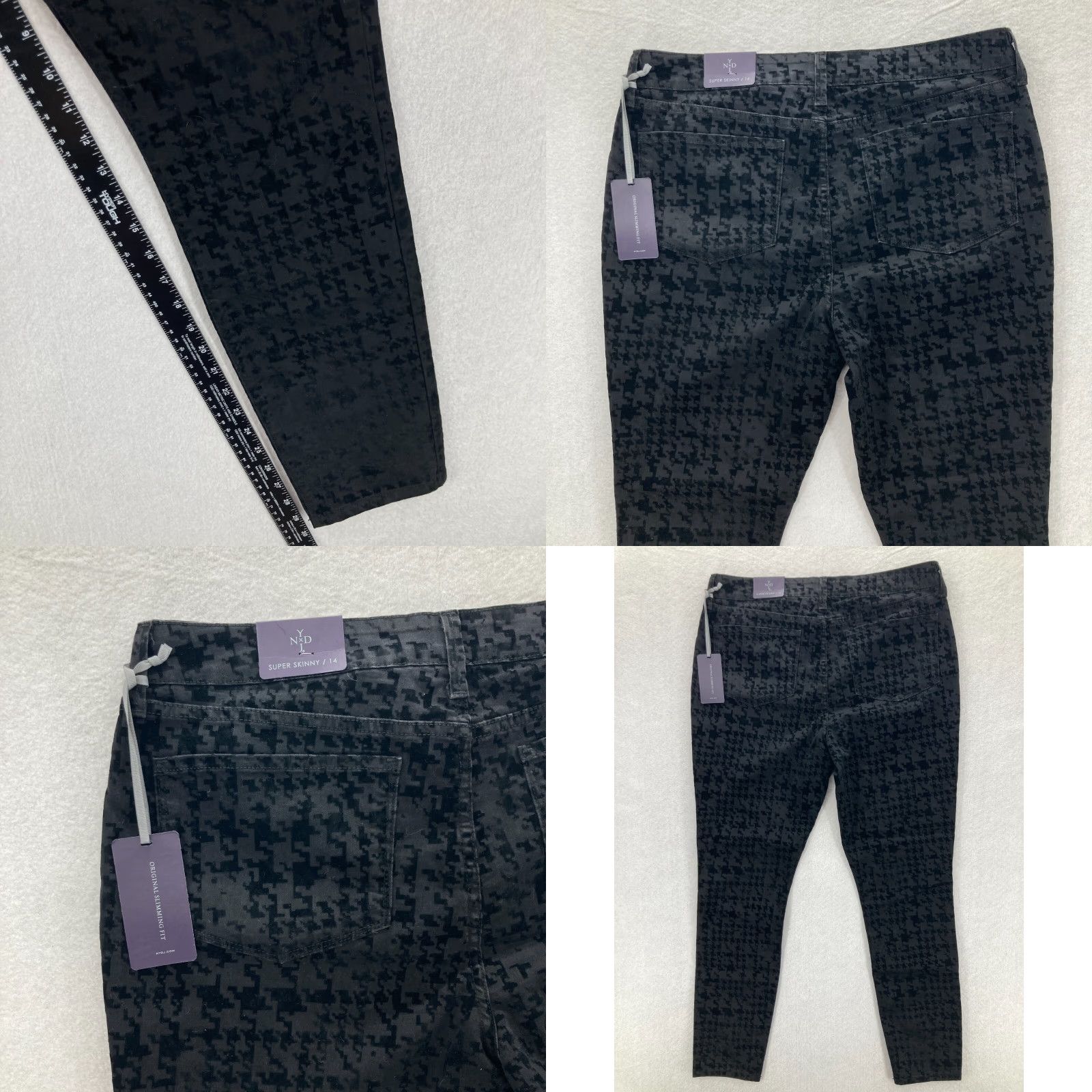 NYDJ NYDJ Super Skinny Pants Womens Size 14 Black Soft Felt Stretch High Rise 30in Inseam Slim Chino Casual Adults Size 36" / US 14 / IT 50 - 8 Thumbnail