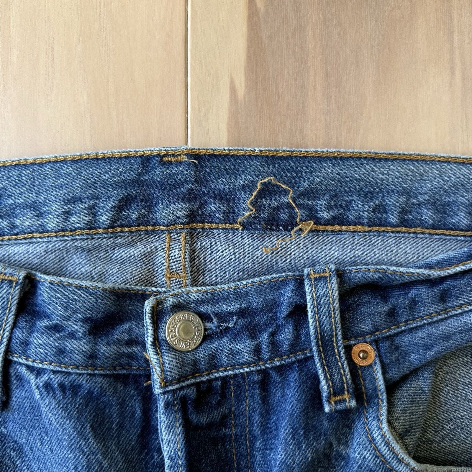 Levi's × Vintage Vintage Levis 501 Jeans 34 Blue Straight Leg Denim Workwear Size US 34 / EU 50 - 5 Thumbnail