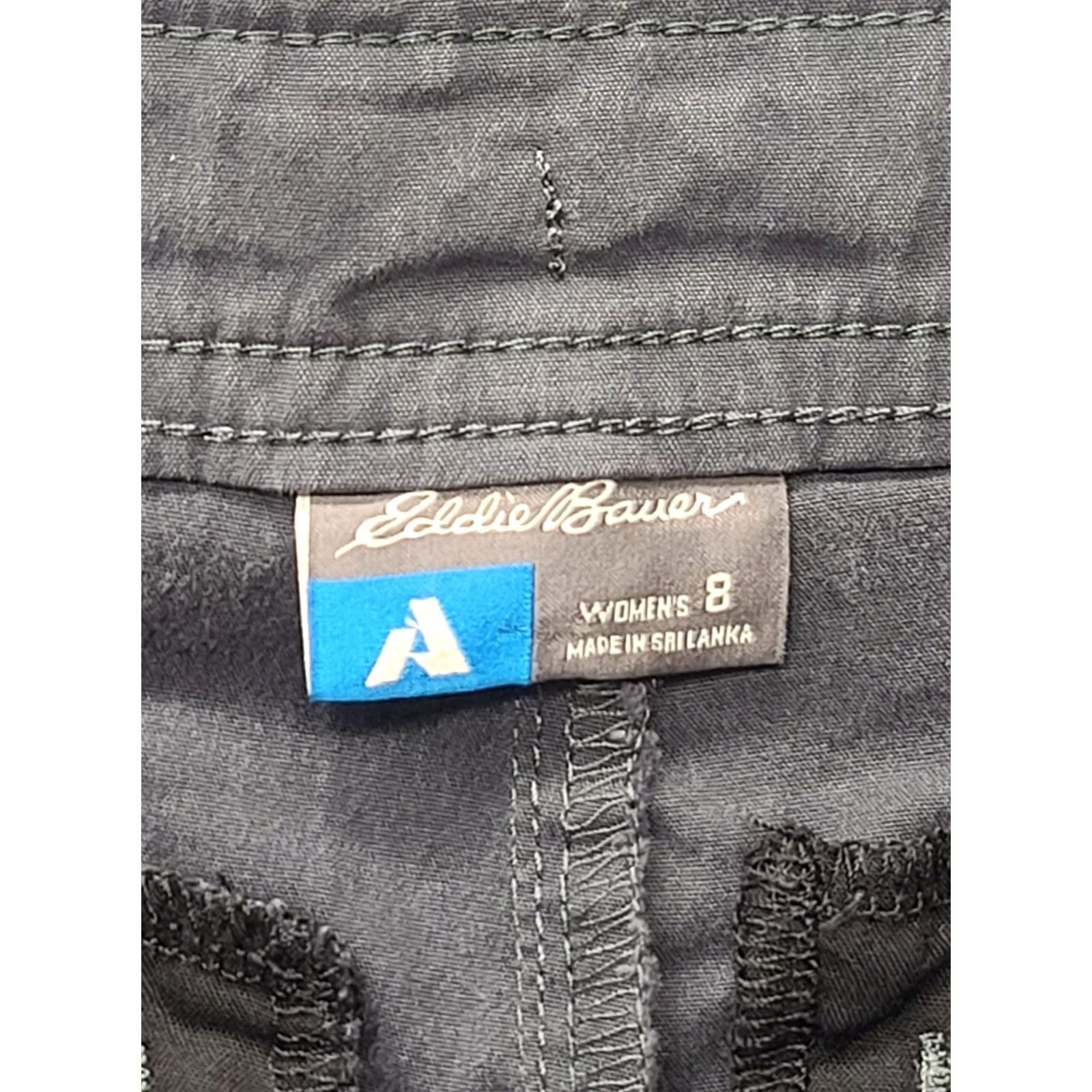 Eddie Bauer Eddie Bauer Capris Womens 8 Capri Pants Flat Front Twill Cotton Nylon Spandex 24 Inseam Gray Size ONE SIZE - 2 Thumbnail