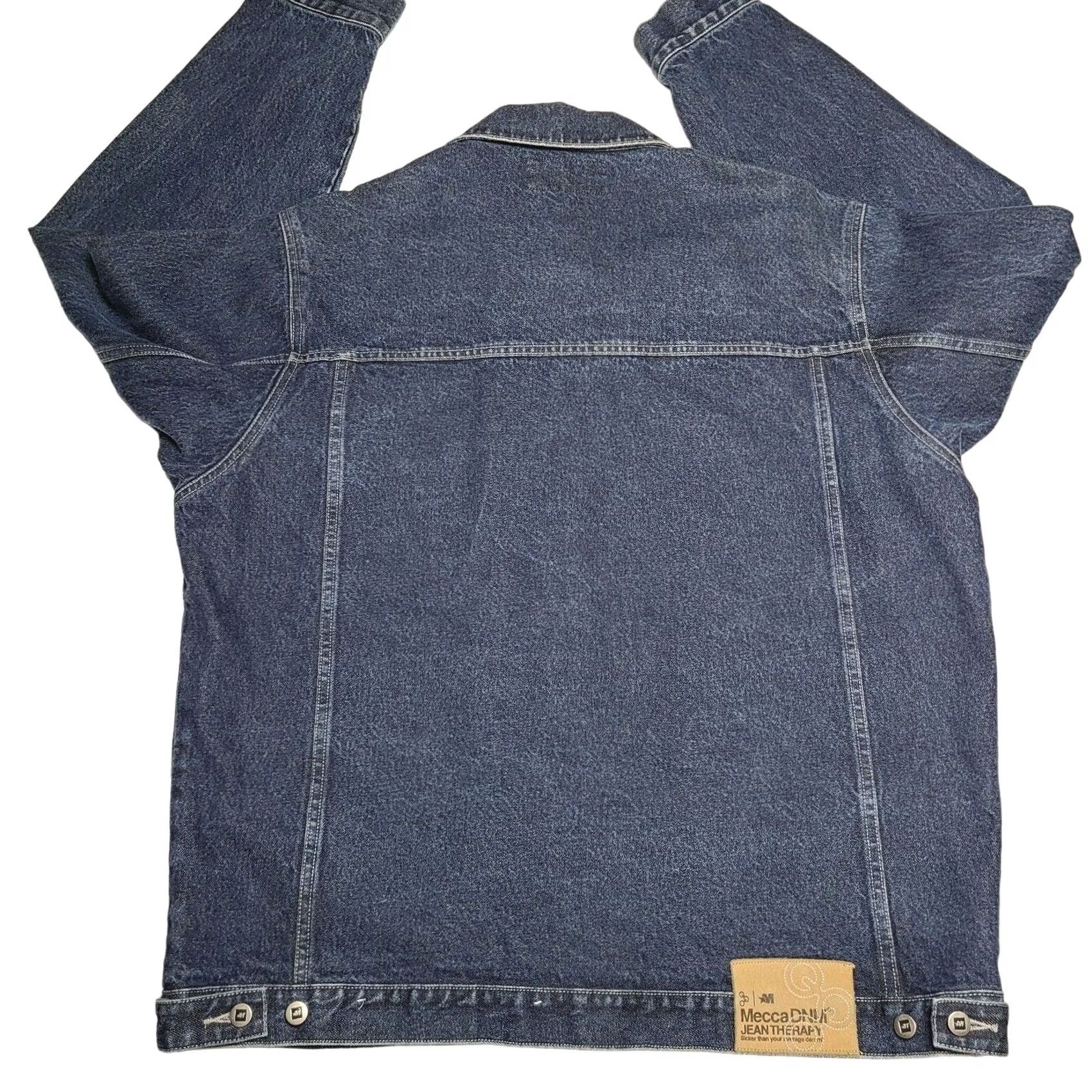 Vintage VINTAGE Mecca DNM Jean Therapy Jacket Denim 90s Mens Large Blue Jeans Button Logo 100% Cotton" Size US 33 - 2 Thumbnail