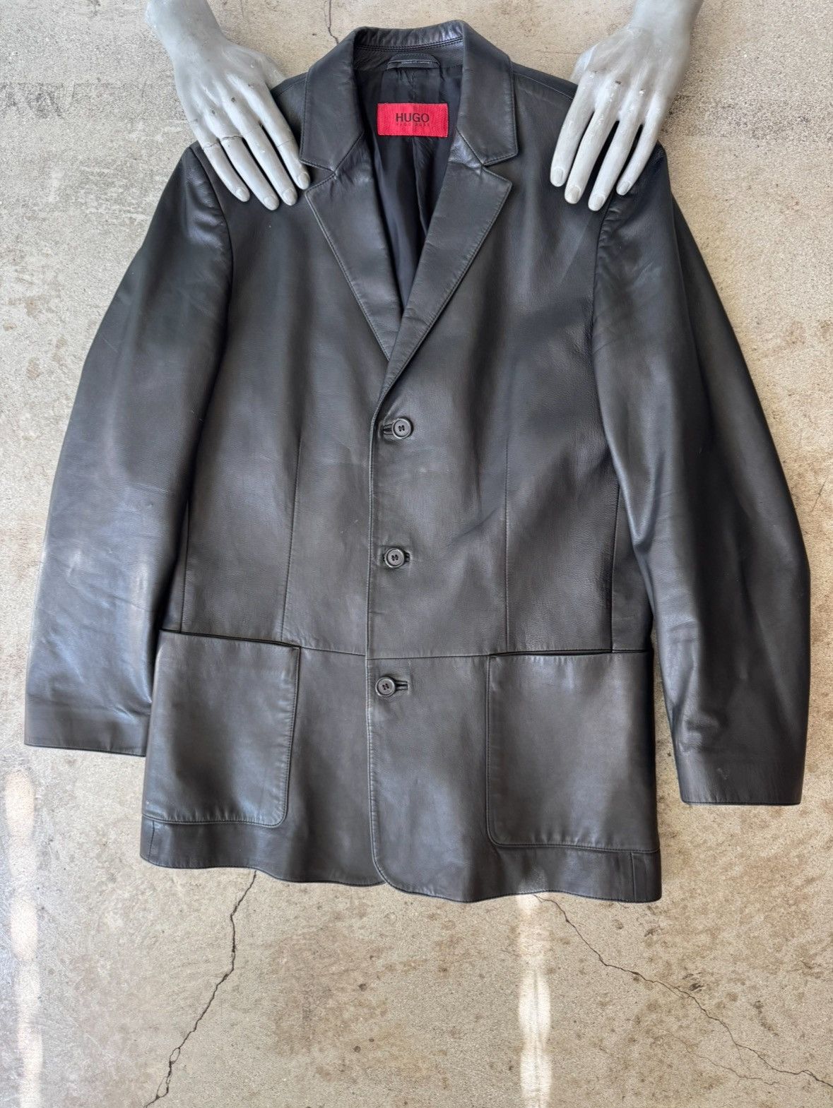 Hugo × Hugo Boss HUGO BOSS LAMB LEATHER CUPRO LOUIS BLAZER SPORTS COAT JACKET Size 42S - 1 Thumbnail