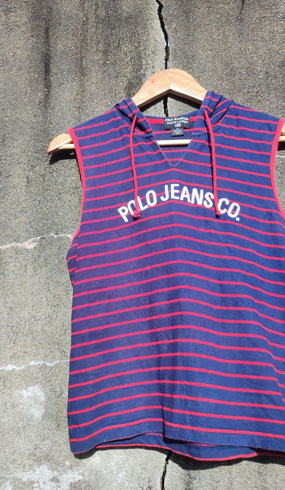 Polo Ralph Lauren Vintage Polo Jeans Co. Sleeveless Hoodie (Y2K Era) Size US M / EU 48-50 / 2 - 2 Thumbnail
