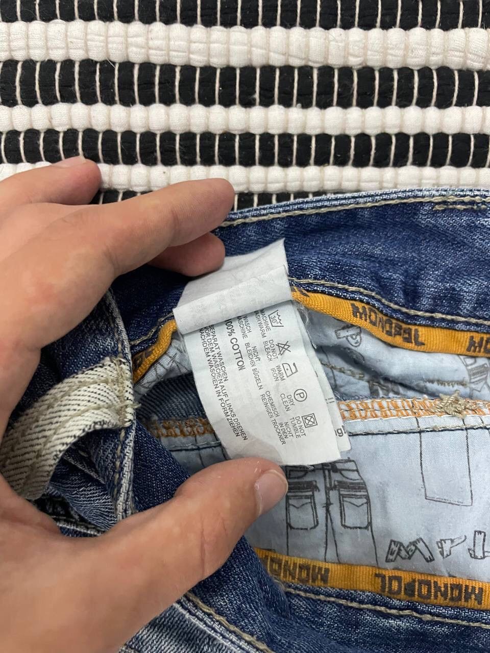 Japanese Brand Vintage Crazy Monopol Distressed Denim Jeans Y2K Size US 32 / EU 48 - 11 Thumbnail