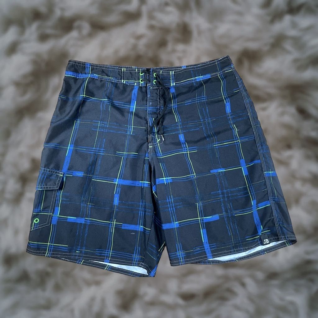 Joe Boxer Joe Boxer Shorts Mens 36 Blue Drawstrings Plaid Swim Trunks Size Polyester Size US 36 / EU 52 - 1 Thumbnail