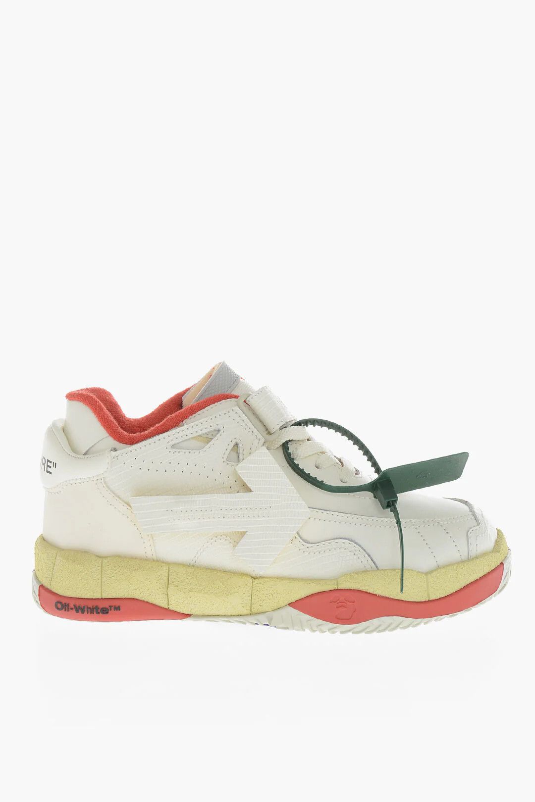 Off-White og1mm0426 Leather & Cotton Low-Top Sneakers in White Size US 7 / IT 37 - 1 Thumbnail