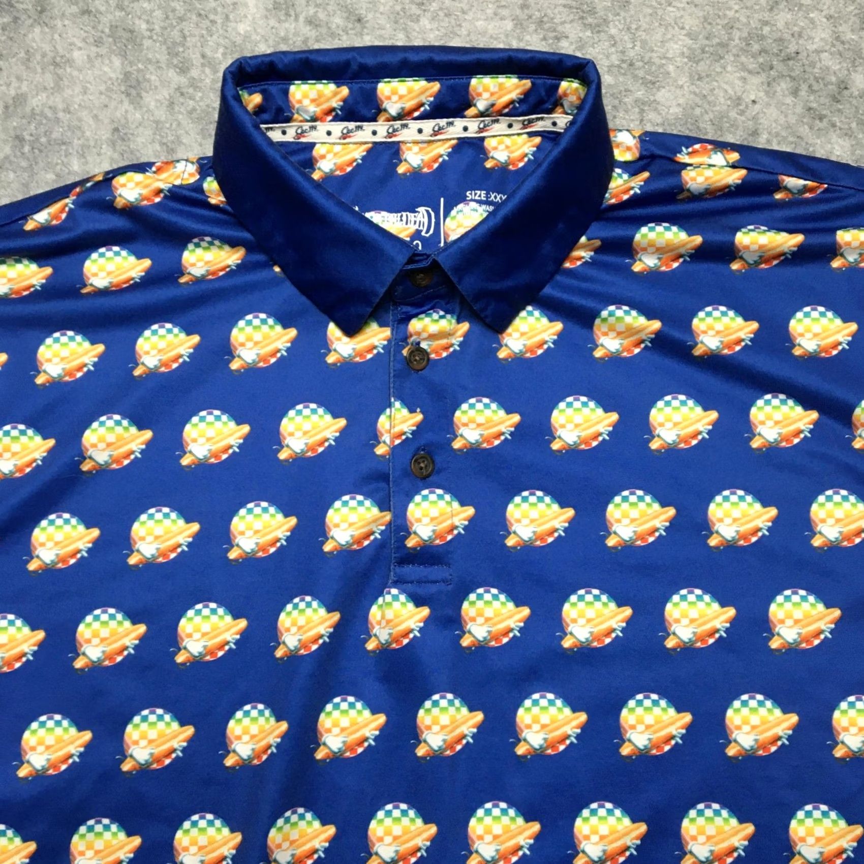 Vintage Grateful Dead x SEC 119 Polo Shirt Mens 3XL Blue Balloon Graphic Print Long Sleeve Polo Shirt Mens XXXL Size US XXL / EU 58 / 5 - 3 Thumbnail