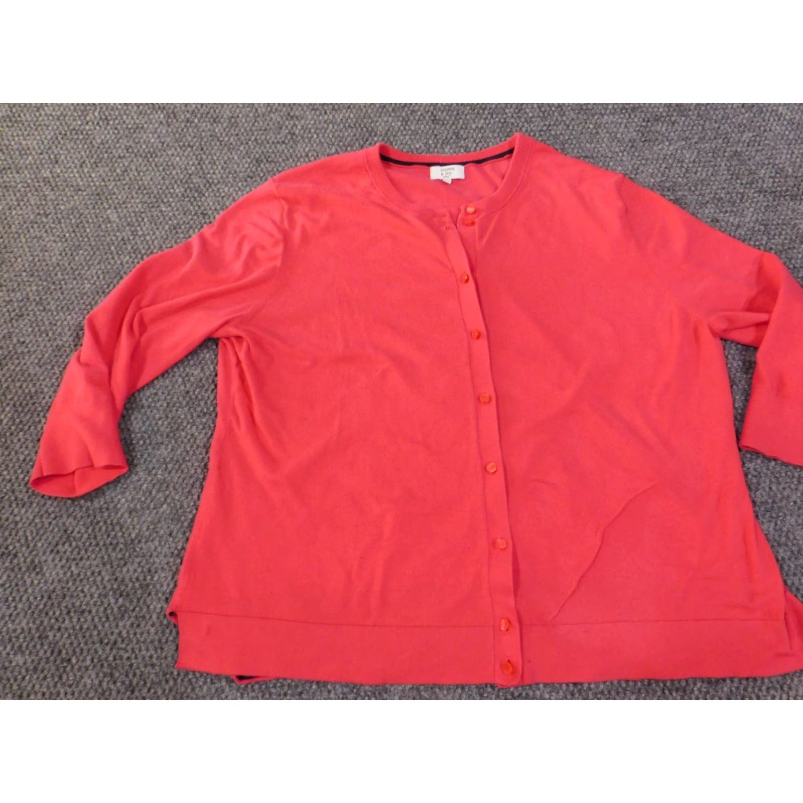 Vintage Crown & Ivy Sweater Cardigan Womens 2X Pink Cable-Knit Stretch Cotton Nylon Button Up Raglan Long Sleeve Plus Size Regular 2X Women Size XXL / US 16-18 / IT 52-54 - 4 Thumbnail