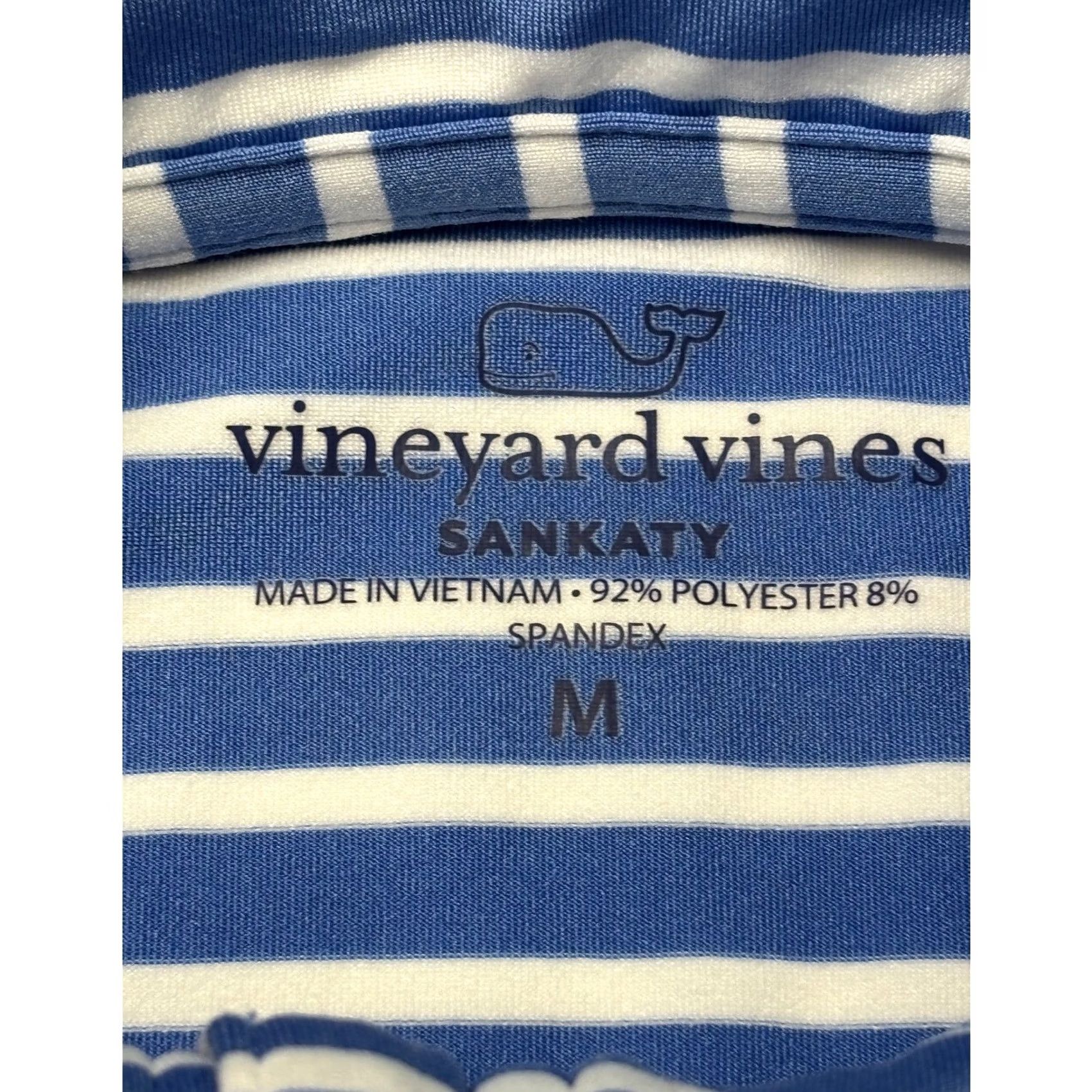Vineyard Vines Vineyard Vines Sankaty Womens M Blue White Striped Quarter Zip Pullover Size M / US 6-8 / IT 42-44 - 3 Thumbnail