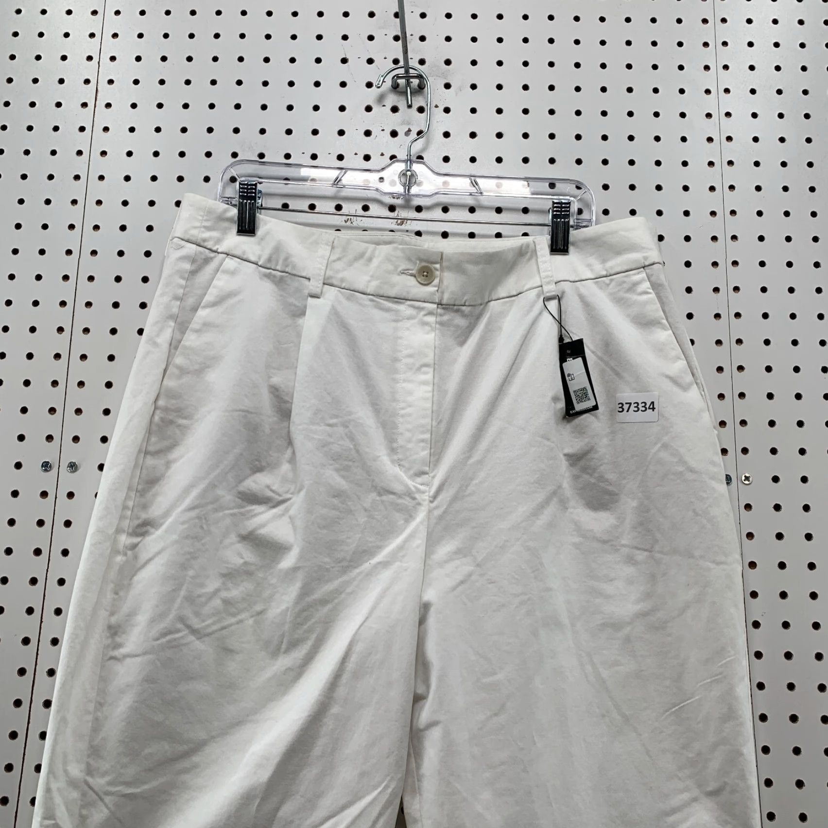 Express NEW Express Chino Pants Womens Size 16 White Ankle High Rise Straight NWT Size 38" / US 16 / IT 52 - 6 Thumbnail