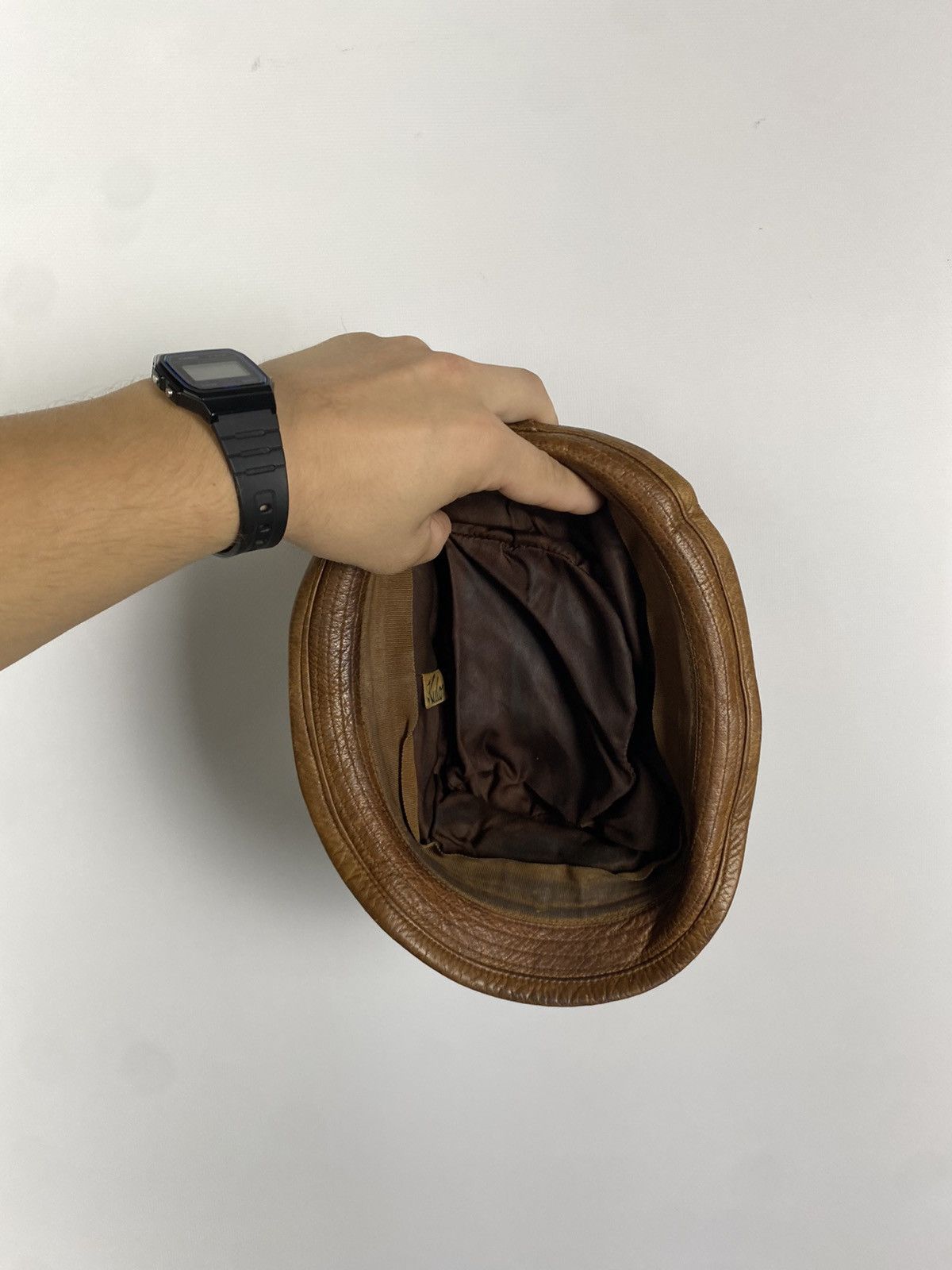 Designer × Leather Avant Garde Retro Cowboy Kulo Leather Hat Size ONE SIZE - 5 Thumbnail