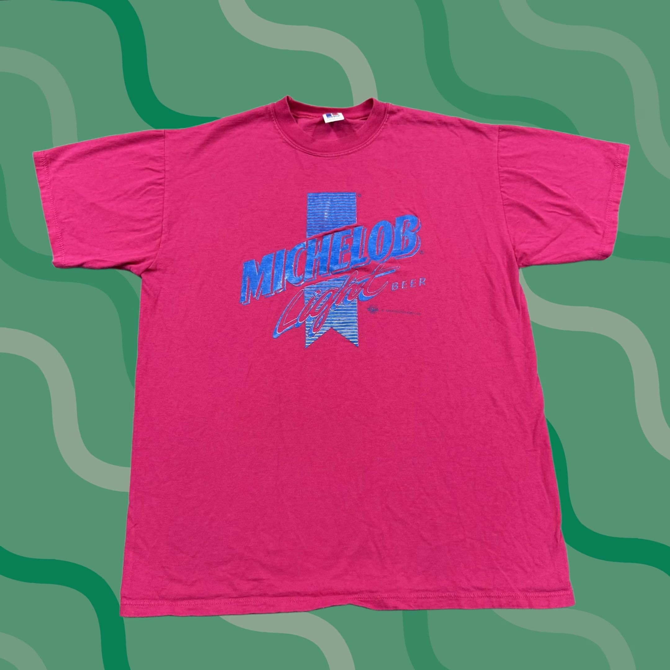 Russell Athletic Vintage Michelob Light Shirt Mens L Pink Russell Graphic Tee 90s Beer USA Size US L / EU 52-54 / 3 - 1 Thumbnail