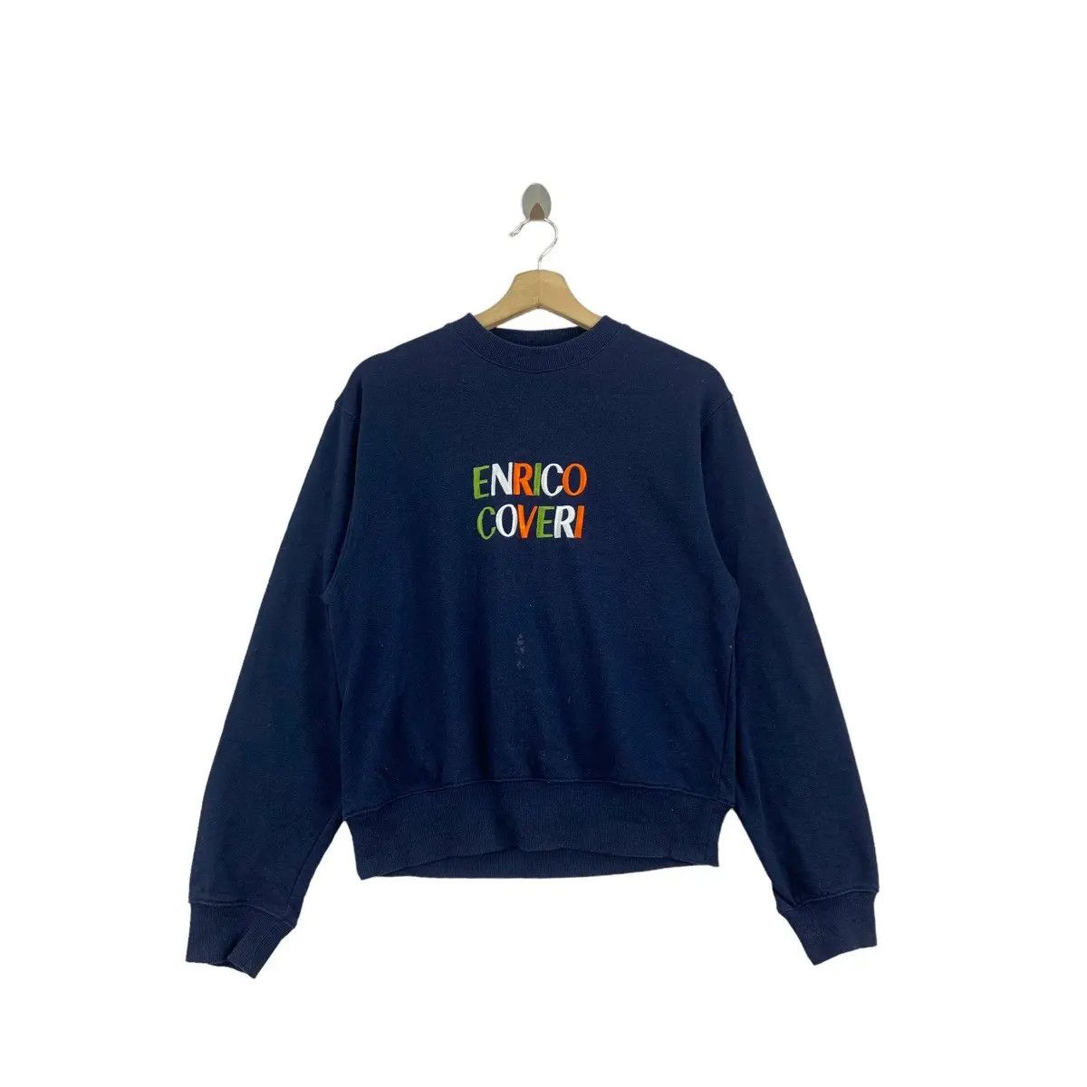 Vintage Vintage 90’ ENRICO COVERI ITALY Embroidered Logo Sweatshirt Size L / US 10 / IT 46 - 1 Thumbnail