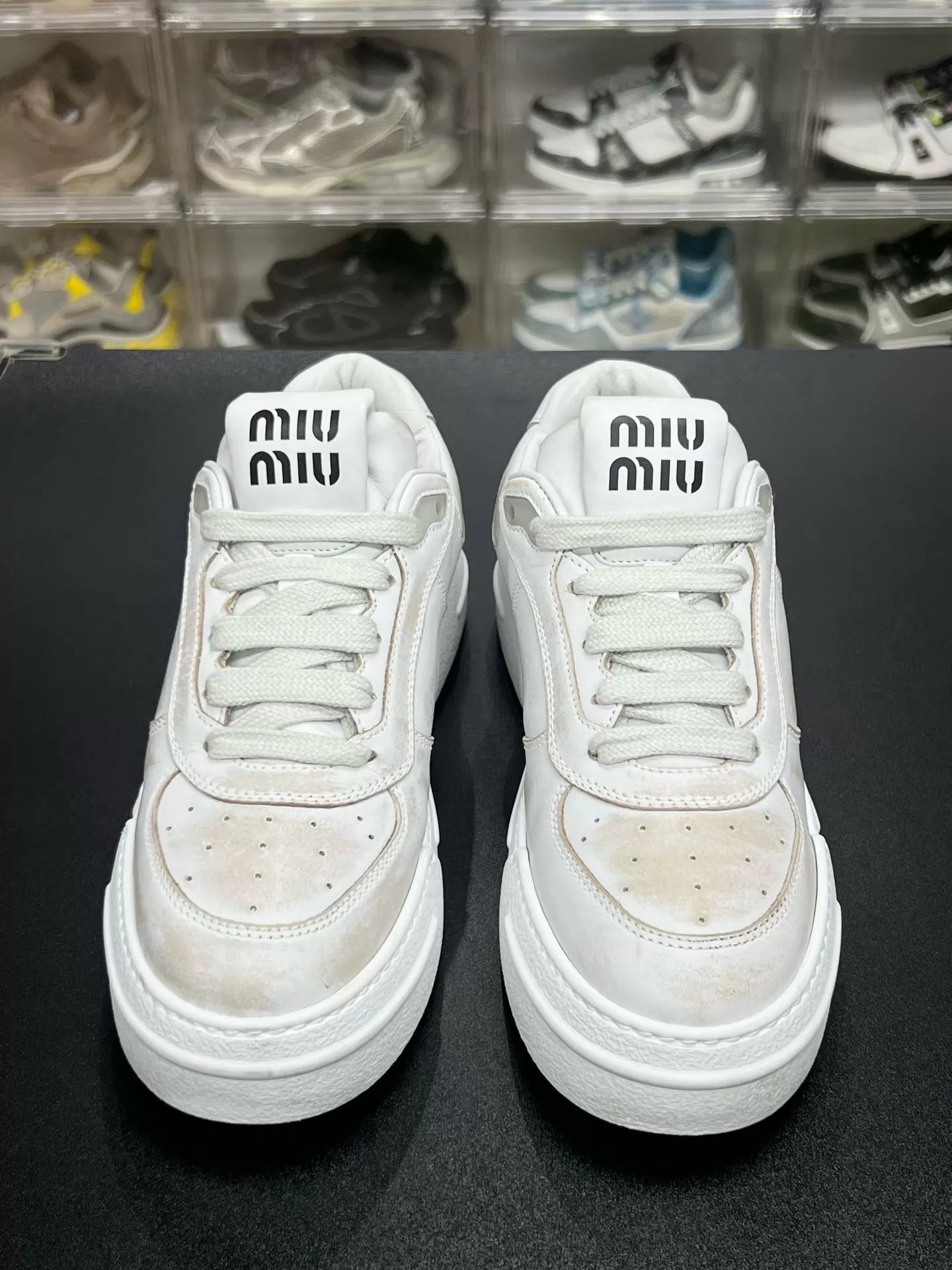 Miu Miu MIU MIU vintage low-top sneaker women's white 37.5 Size US 7 / IT 37 - 2 Thumbnail