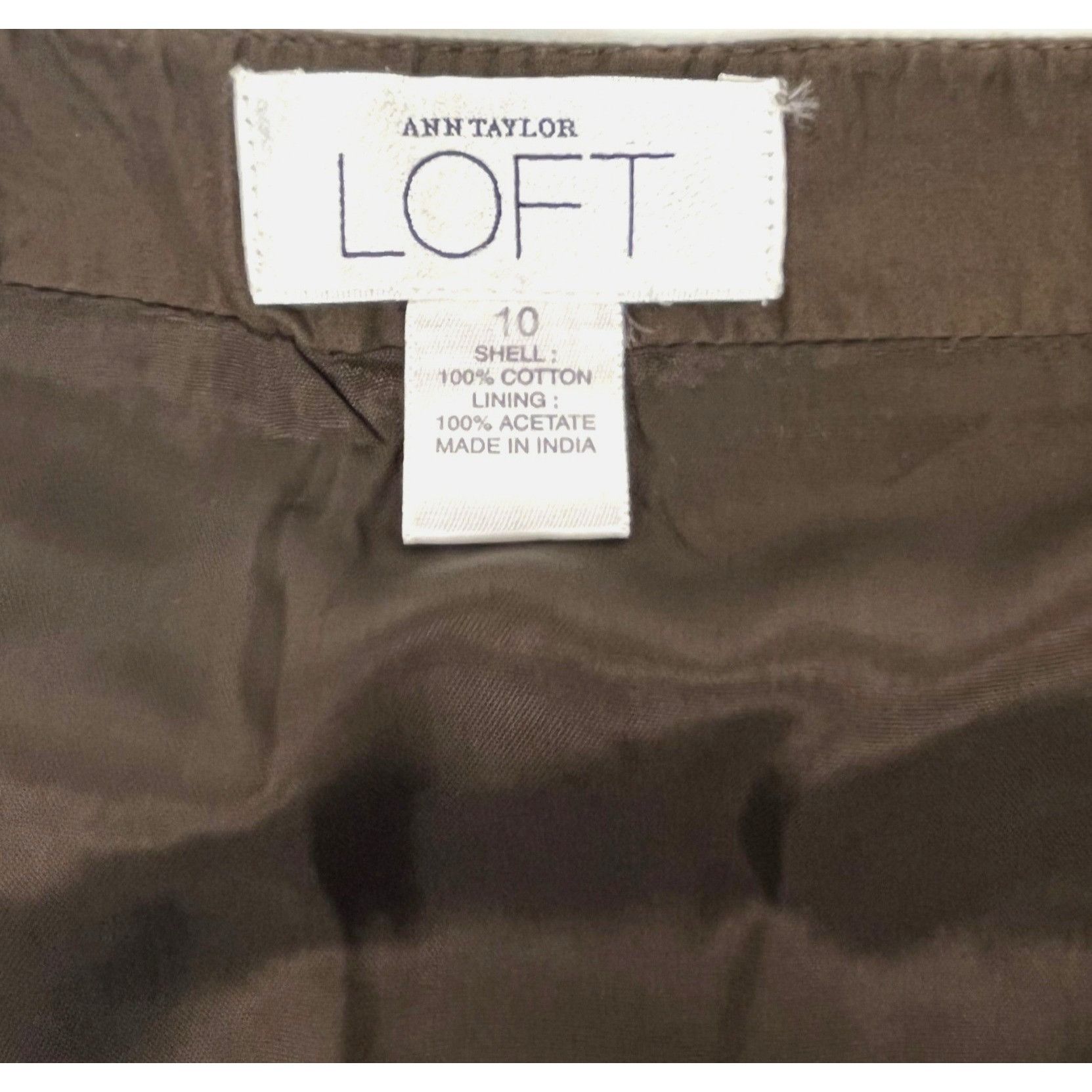 Loft LOFT Women's Embroidered A-Line Cotton Skirt Brown Size 10 Size 32" / US 10 / IT 46 - 2 Thumbnail