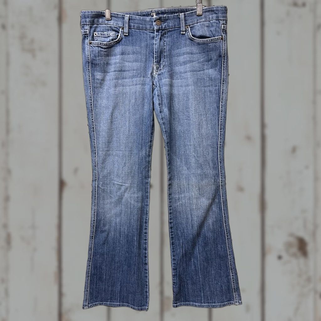 7 For All Mankind 7 For All Mankind Jeans Womens 34 Lexie Petite Blue Medium Denim Stretch Bootcut 5-Pocket Regular Size 24" / US 00 / IT 34 - 1 Thumbnail