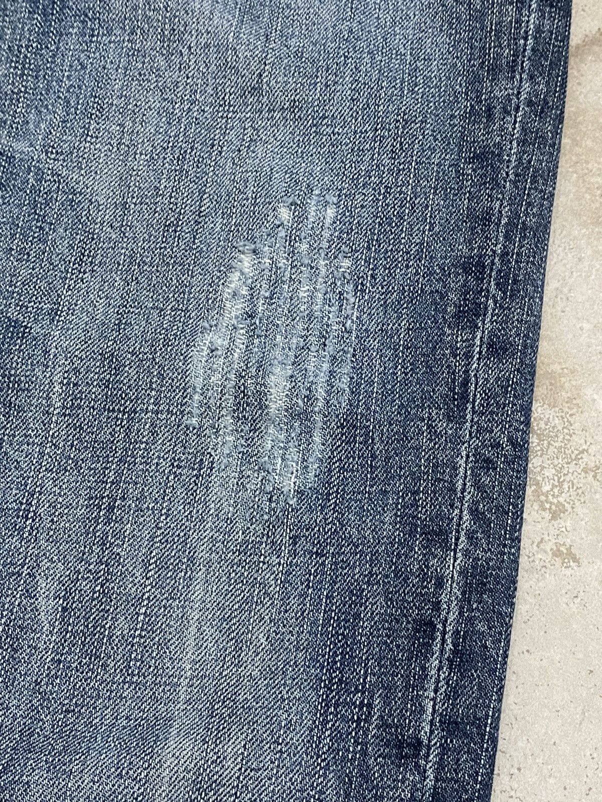 Japanese Brand Winger Japan Patch Embellishments Blue Way Distressed Jean Size US 31 - 6 Thumbnail