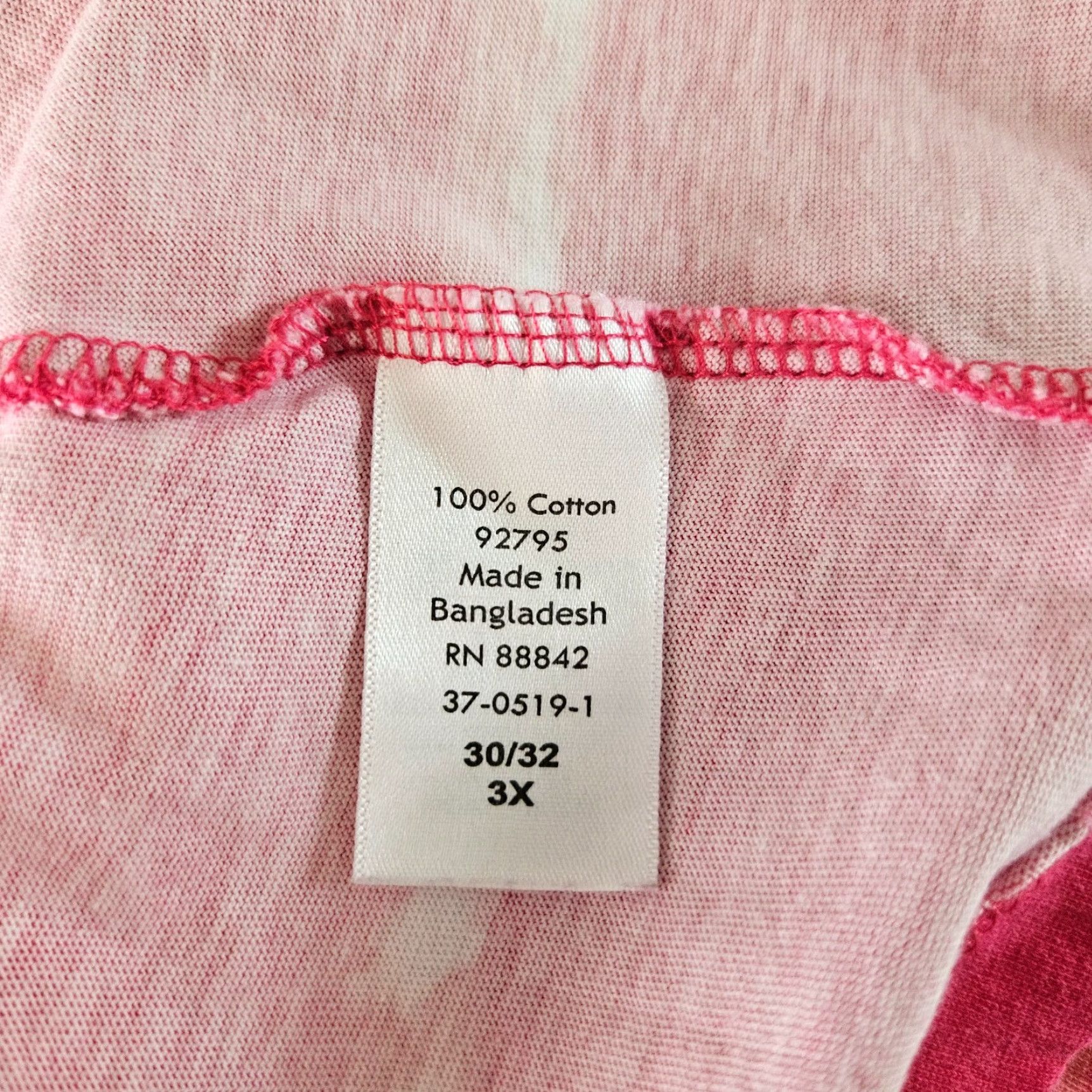 Vintage Woman Within Top Shirt Womens 3X Pink Cotton Striped Long Sleeve Crew Neck Casual Mens? Size XXL / US 16-18 / IT 52-54 - 4 Thumbnail