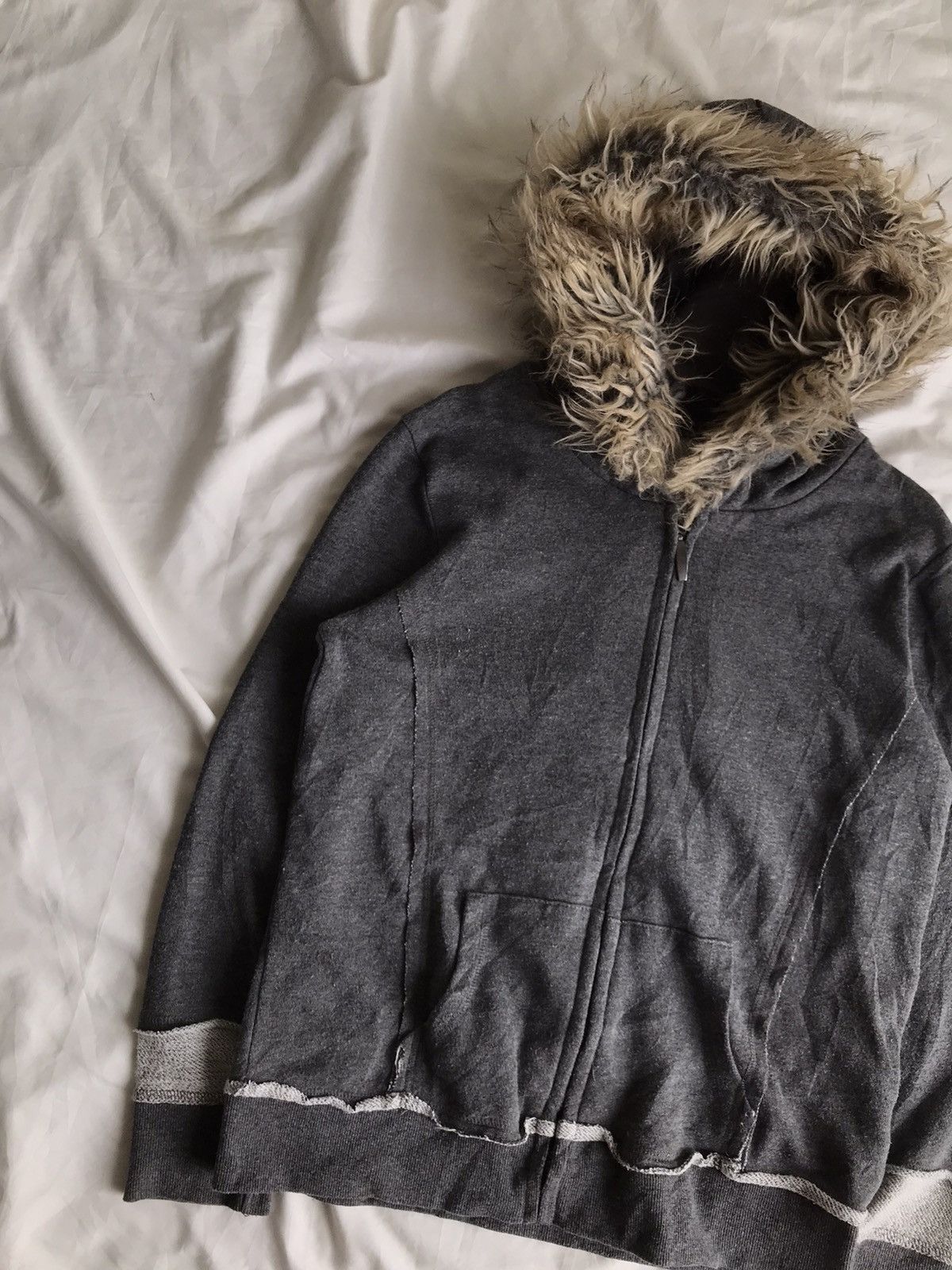If Six Was Nine Lilbre distressed zip Fur Hoodie ifsix lgb gothic style Size US M / EU 48-50 / 2 - 2 Thumbnail