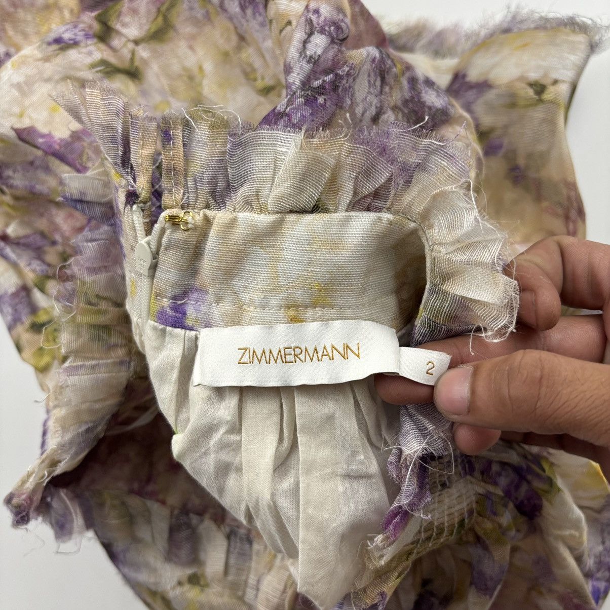 Zimmermann ZIMMERMANN Floral Print Linen And Silk Blend Skirt Size 28" / US 6 / IT 42 - 6 Thumbnail