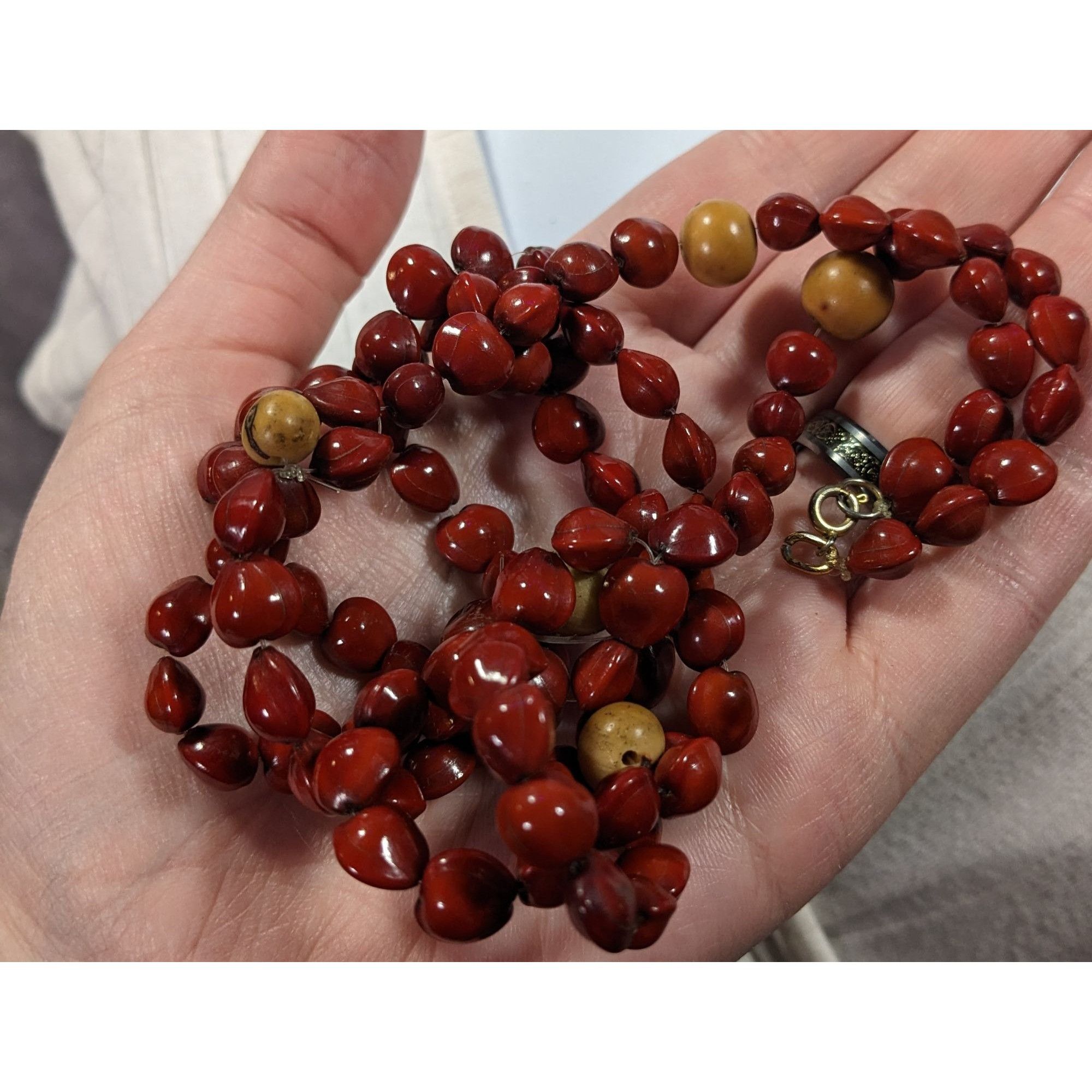 Other Handmade Fairycore Red Sandalwood Seed Beaded Necklace Size ONE SIZE - 5 Thumbnail