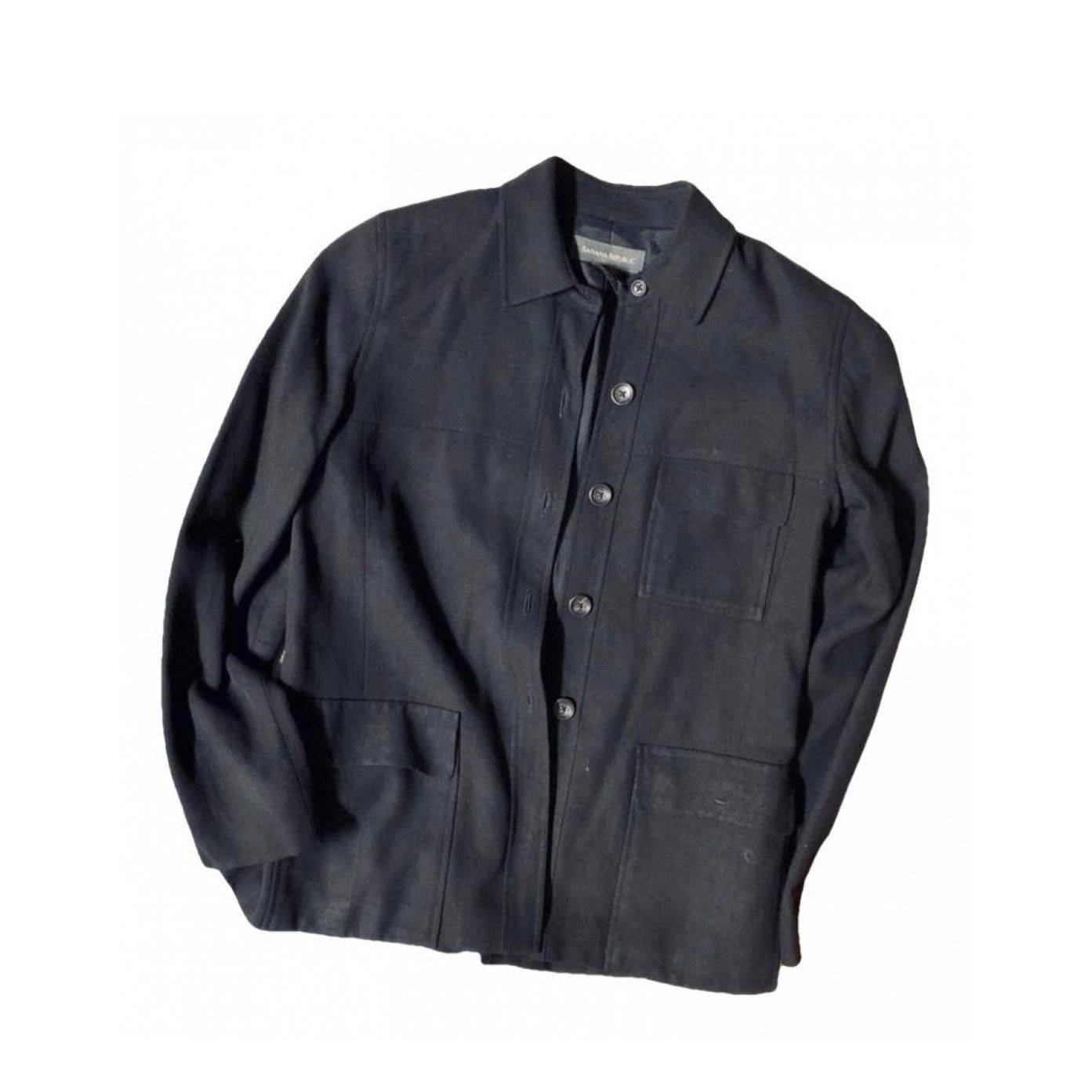 Banana Republic BANANA REPUBLIC Black Lightweight Button Shacket Coat Jacket Size M / US 6-8 / IT 42-44 - 1 Thumbnail