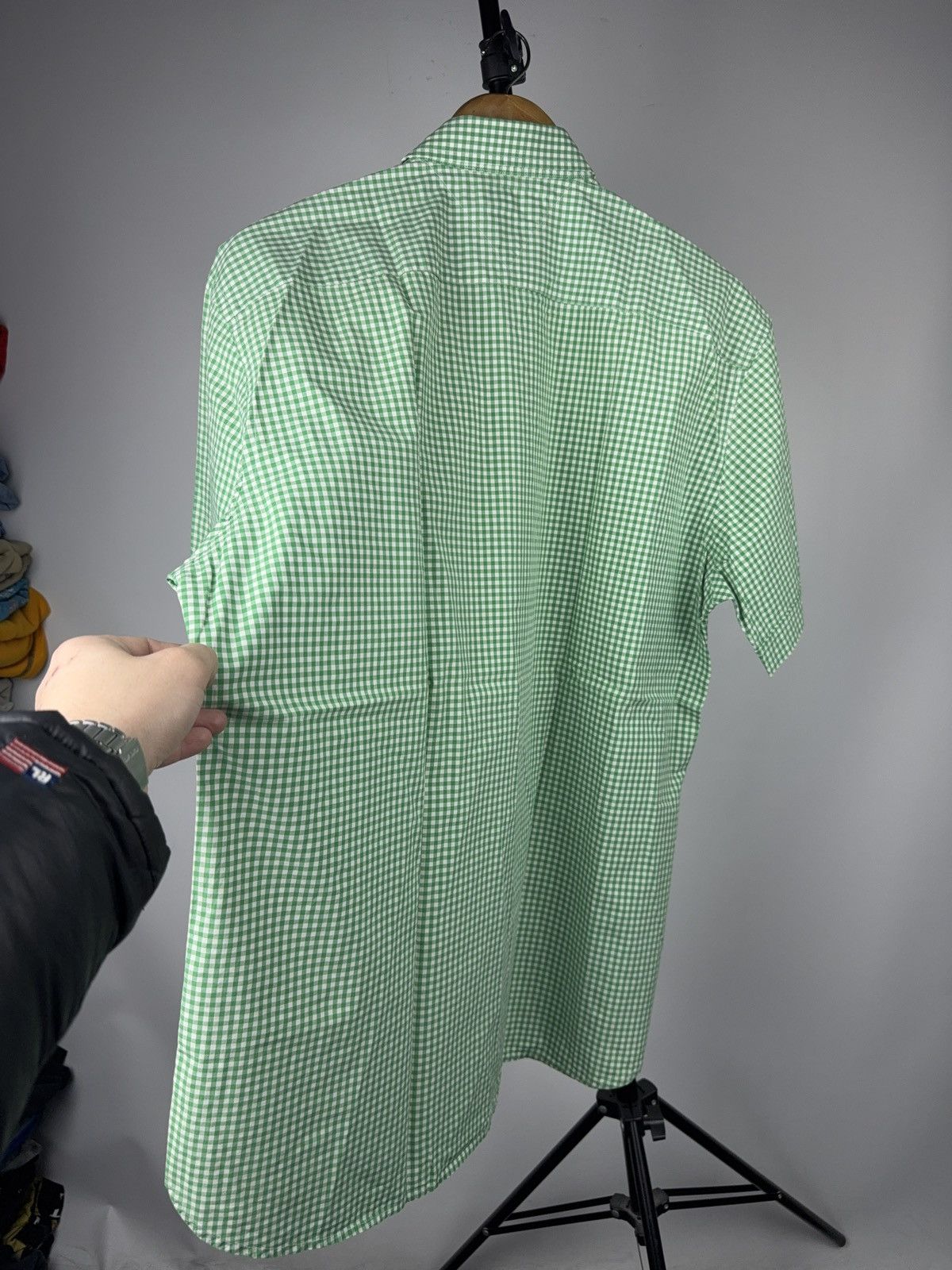 Tommy Hilfiger Vintage Tommy Hilfiger Green Gingham Short Sleeve Shirt XL Size US XL / EU 56 / 4 - 8 Thumbnail
