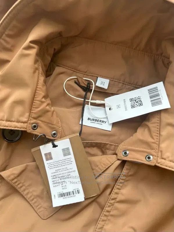 Burberry Burberry Khaki Cotton Check Long Trench Coat. Size S / US 4 / IT 40 - 6 Thumbnail
