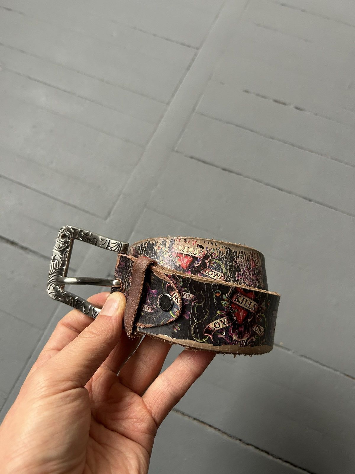 Christian Audigier Ed Hardy by Cristian Audigier tiger leather belt vintage Size ONE SIZE - 1 Thumbnail