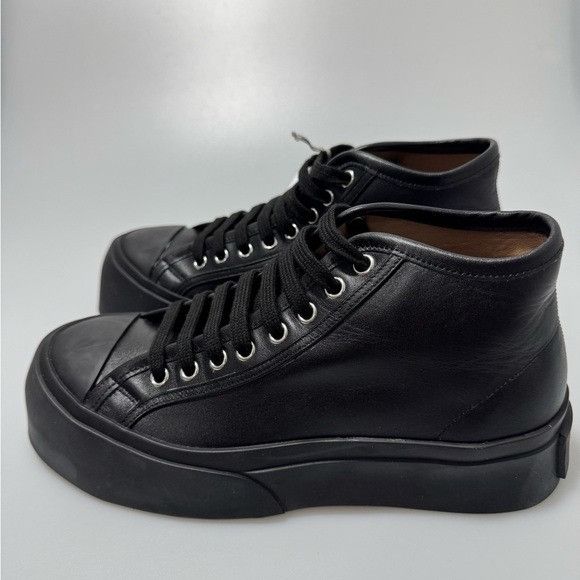 Marni Marni Pablo High-Top Lace-Up Leather Sneakers Black Men’s EU Size US 6 / EU 39 - 4 Thumbnail