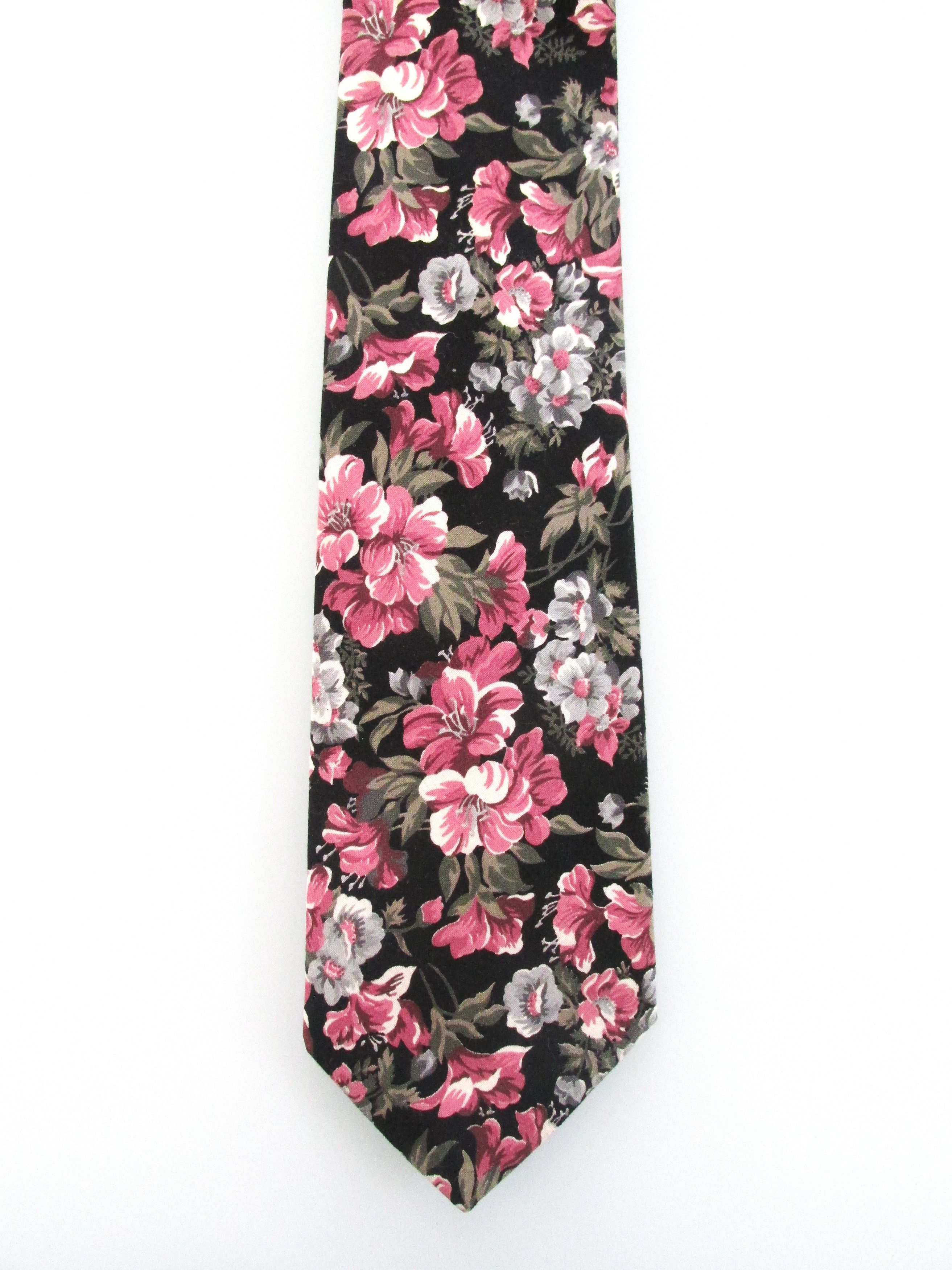 Vintage Rooster Vintage Men's Cotton Floral Ties Size ONE SIZE - 2 Thumbnail