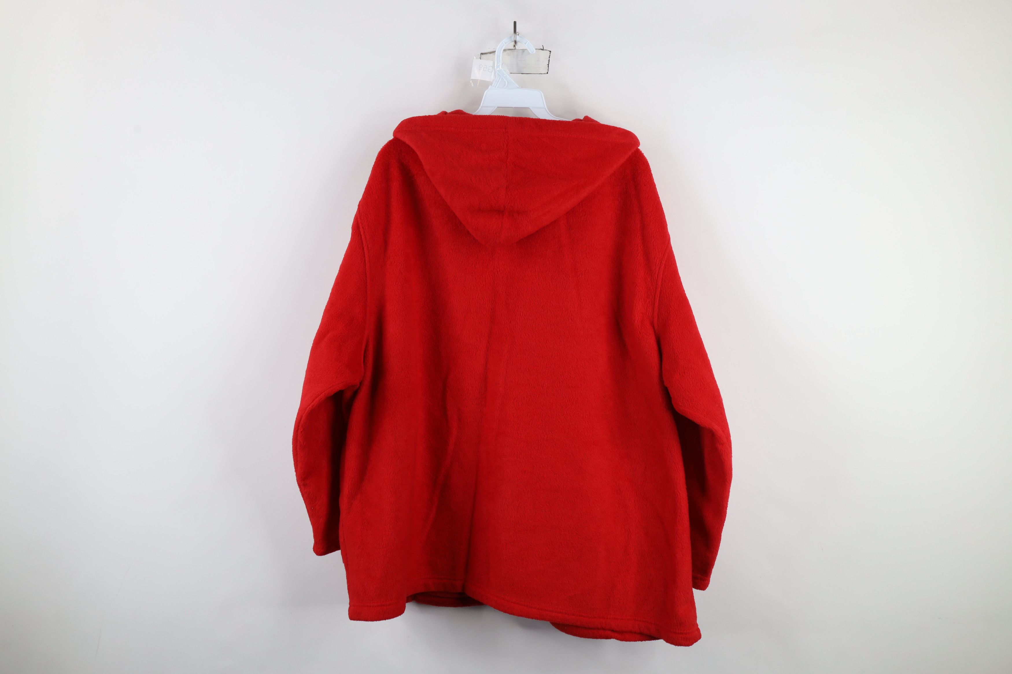 Disney × Vintage Vintage 90s Disney Mickey Mouse Full Zip Fleece Hoodie Red Size 3XL / US 20-22 - 12 Thumbnail