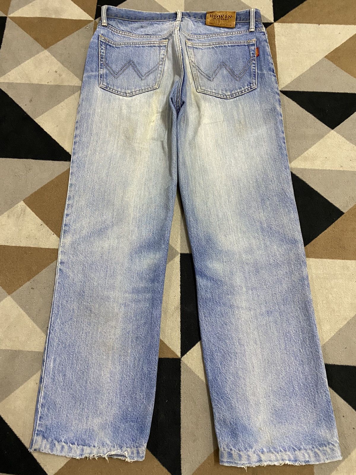 Edwin Vintage Edwin US Classic Blue Wash Distressed Jeans Size US 32 / EU 48 - 2 Thumbnail
